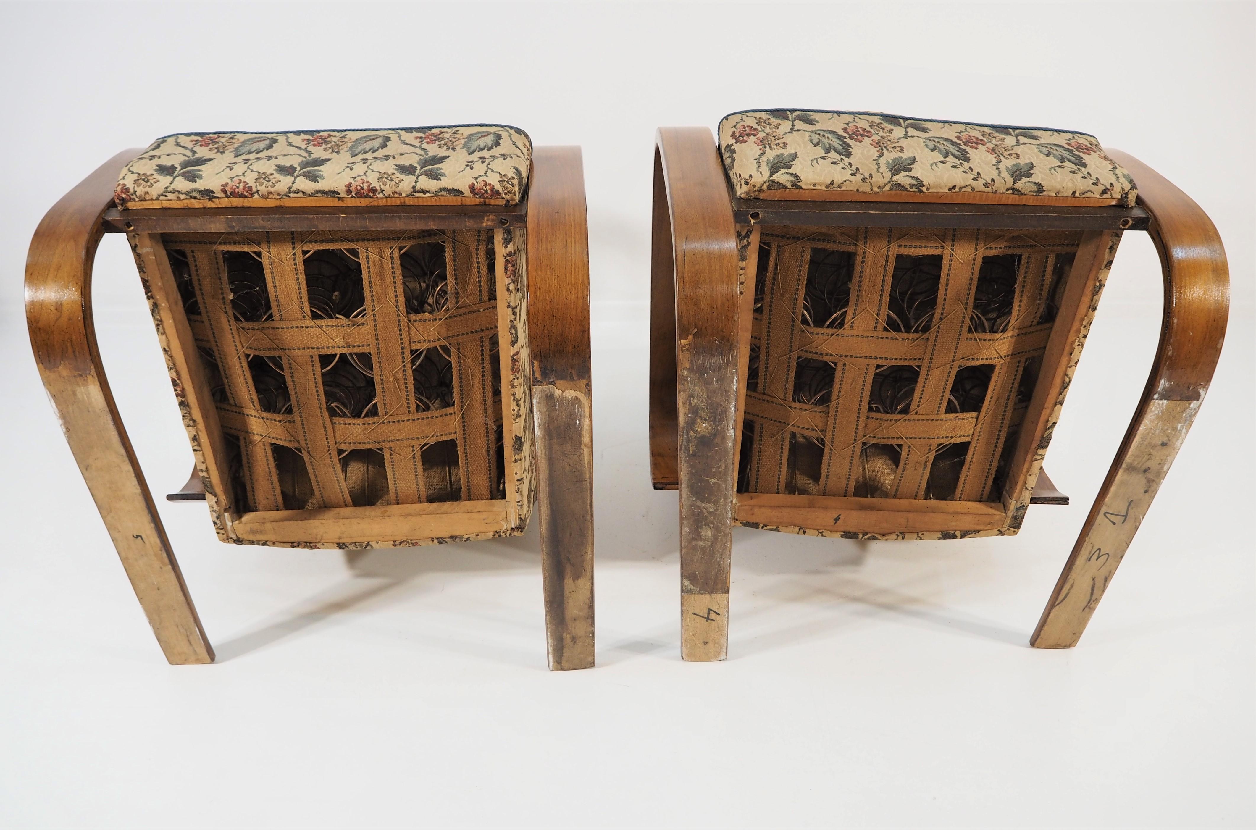 Vintage Lounge Chairs by Miroslav Navratil, 1930s, Set of 2 For Sale 9