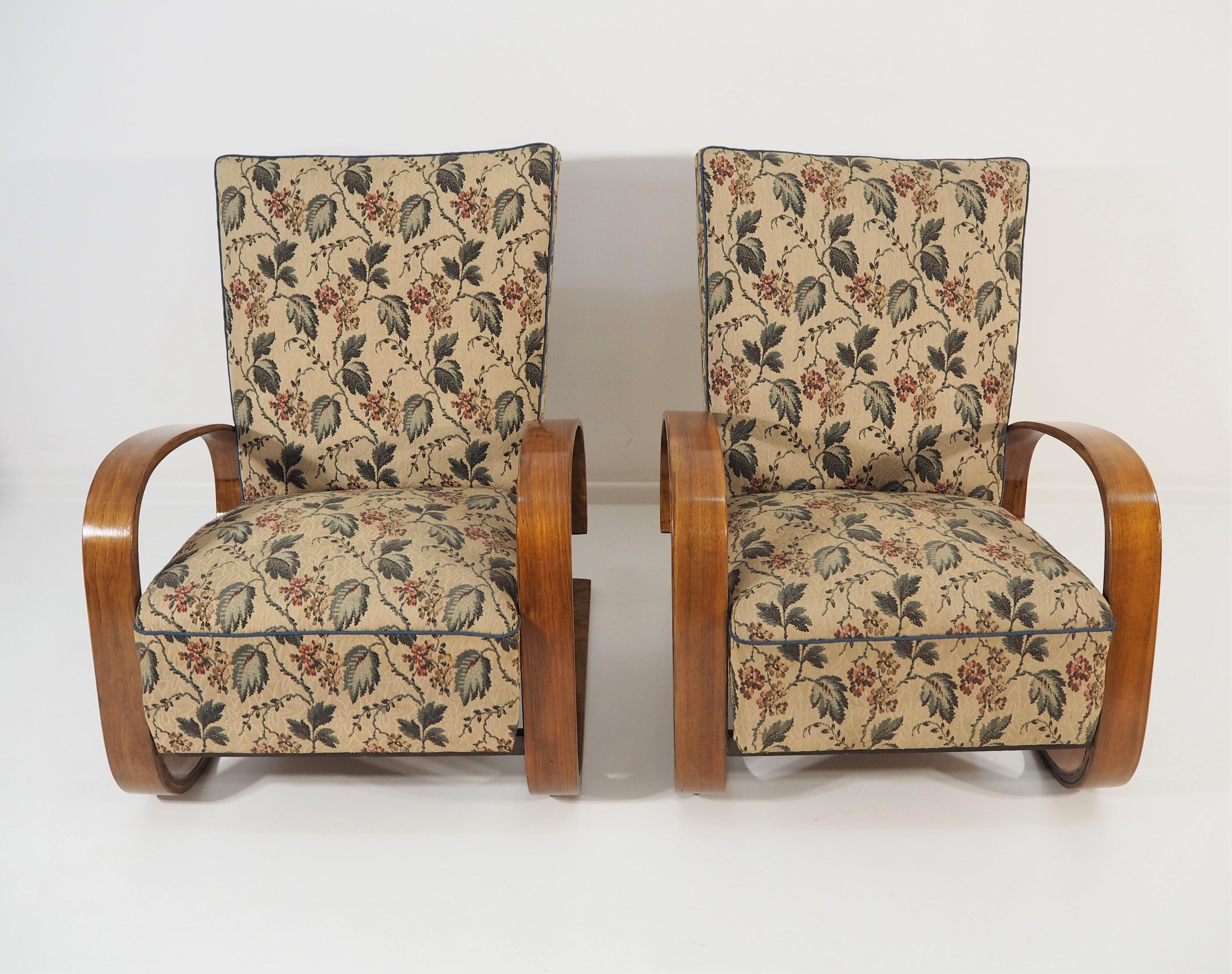Vintage Lounge Chairs by Miroslav Navratil, 1930s, Set of 2 For Sale 10