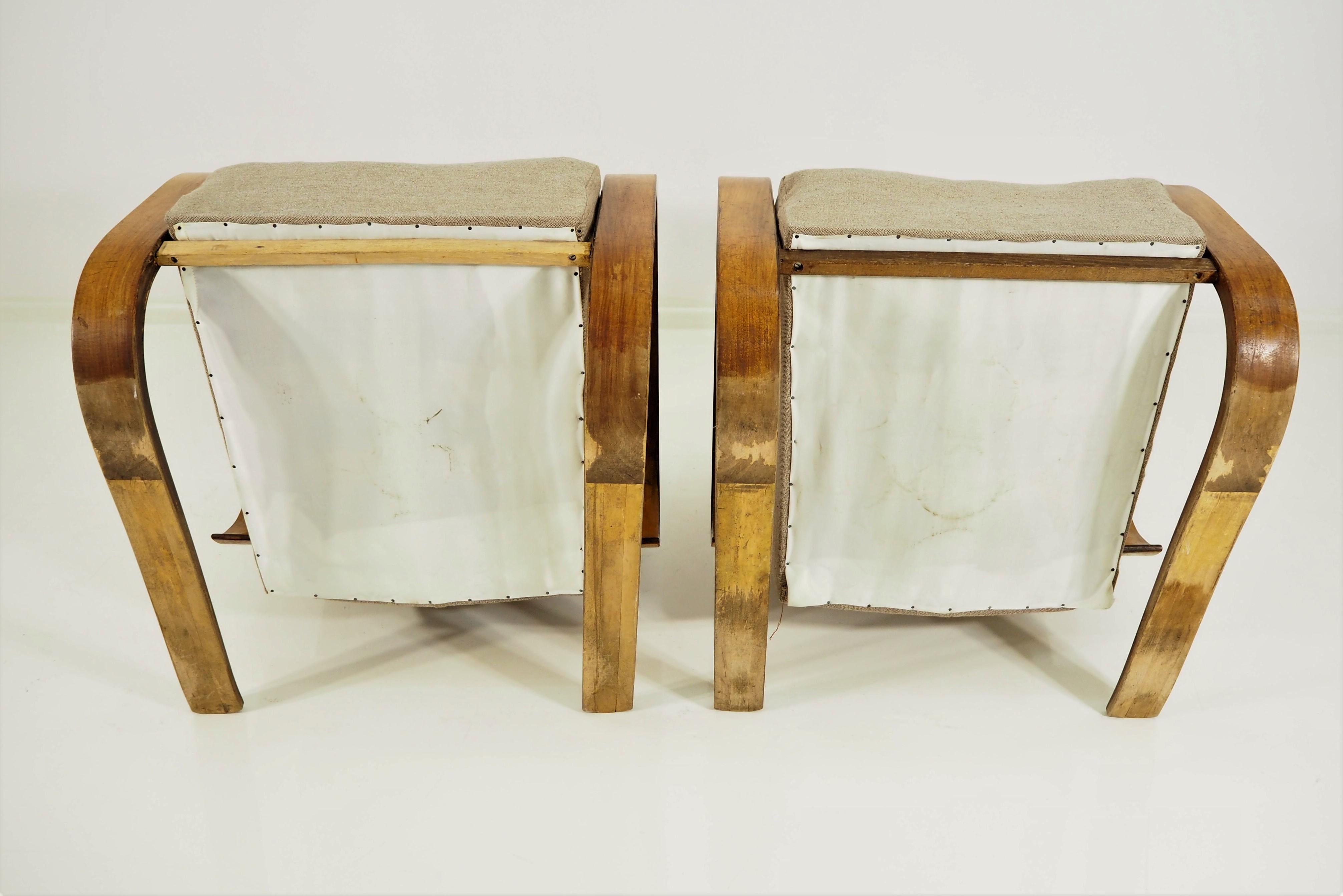 Veneer  Vintage Lounge Chairs by Miroslav Navratil, 1930s, Set of 2