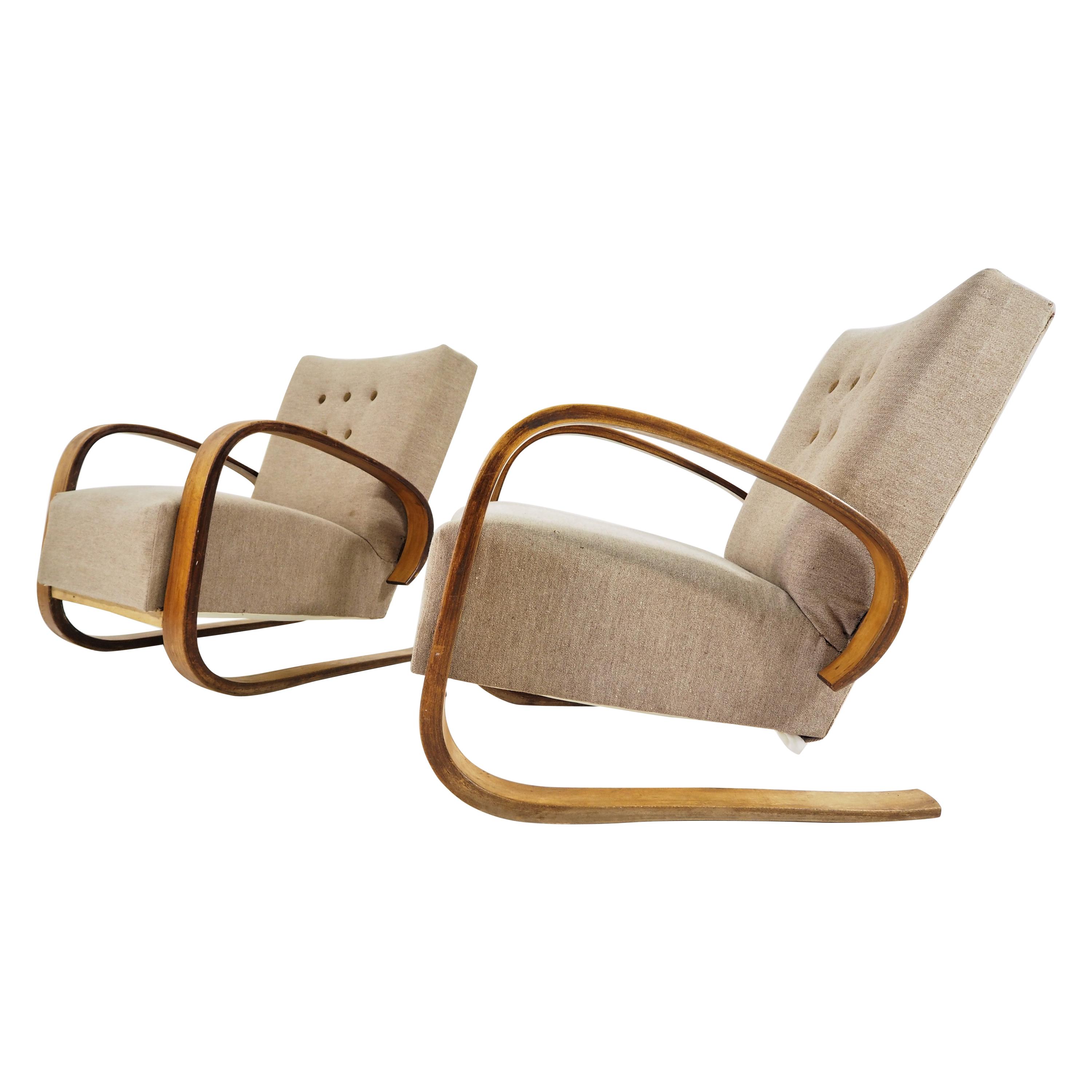  Vintage Lounge Chairs by Miroslav Navratil, 1930s, Set of 2