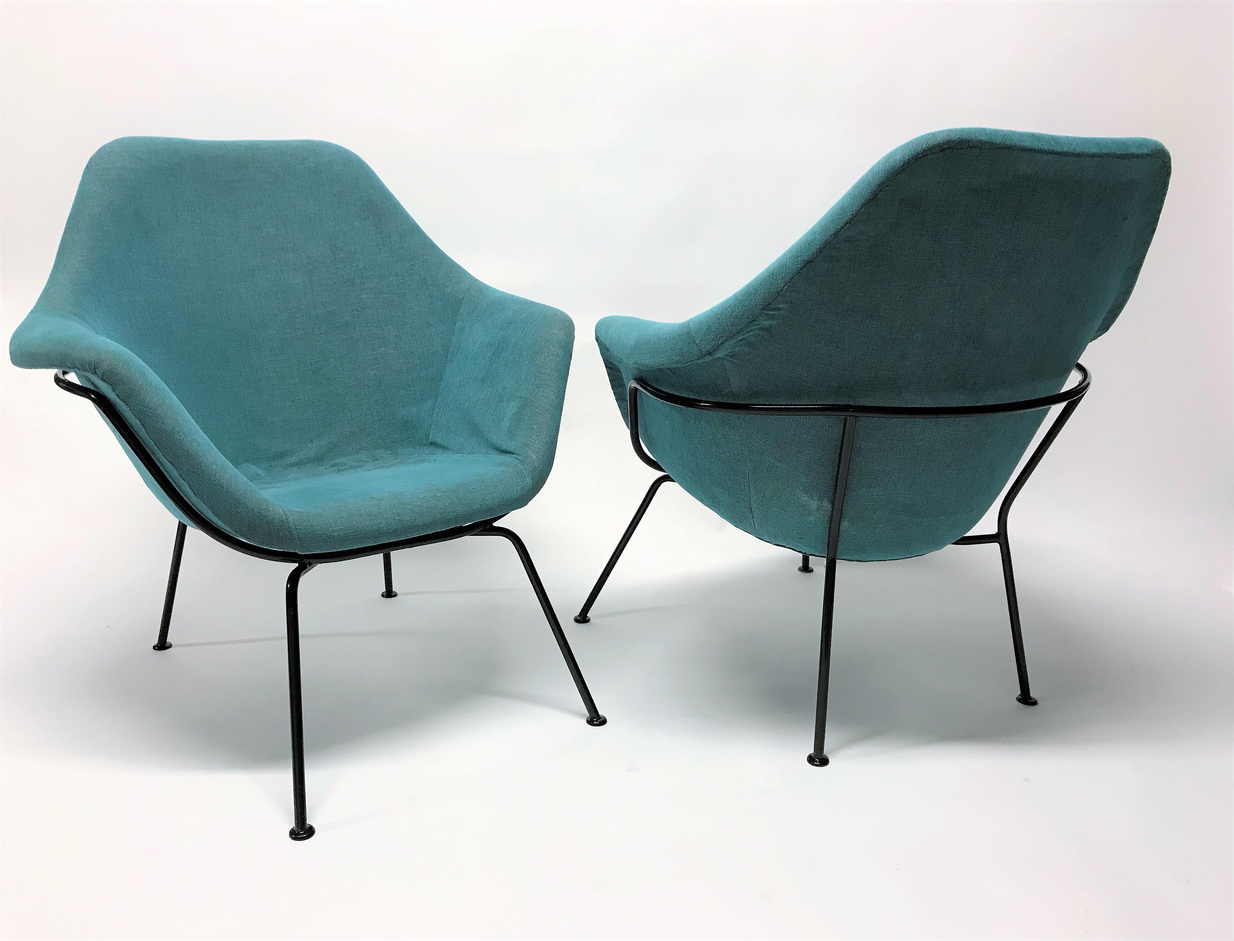 Czech Vintage Lounge Chairs by Miroslav Navratil, Set of Two, 1950s