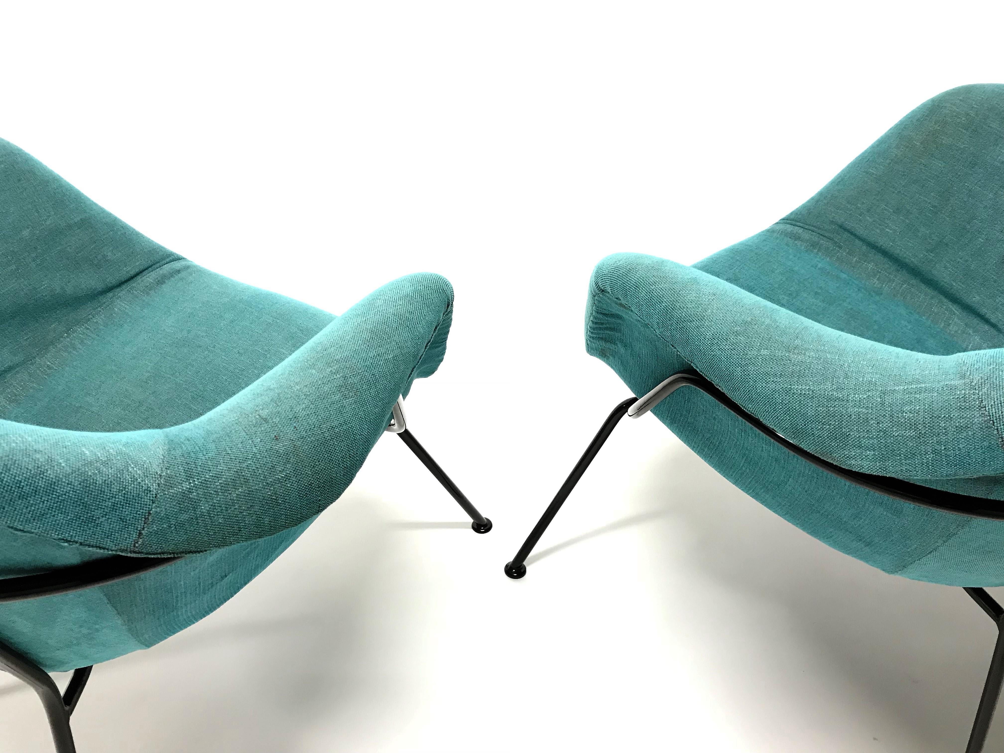 Metal Vintage Lounge Chairs by Miroslav Navratil, Set of Two, 1950s