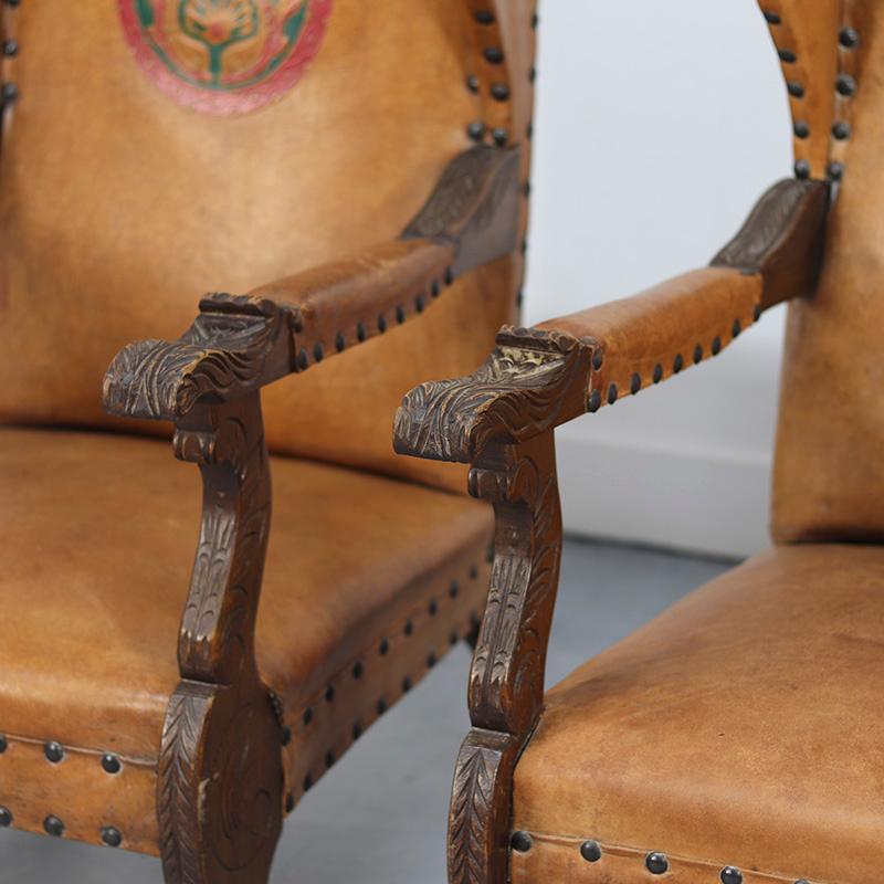 Vintage Lounge Chairs in Leather, 1960s, Set of 2 im Angebot 3