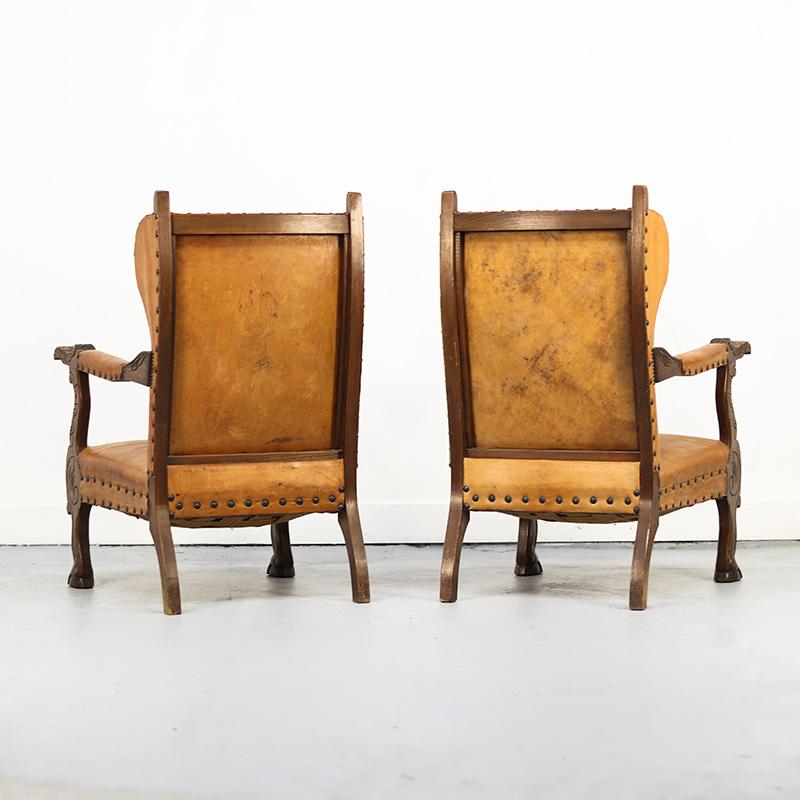 Vintage Lounge Chairs in Leather, 1960s, Set of 2 im Angebot 2