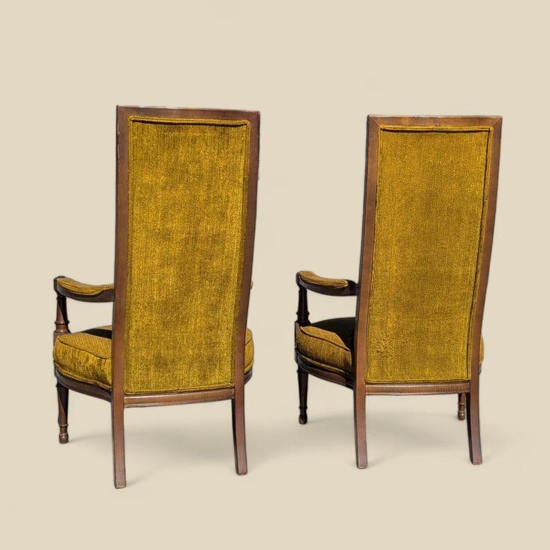 Fauteuil de salon vintage, salon, fauteuil, touffeté, dossier haut, milieu du siècle dernier en vente 1
