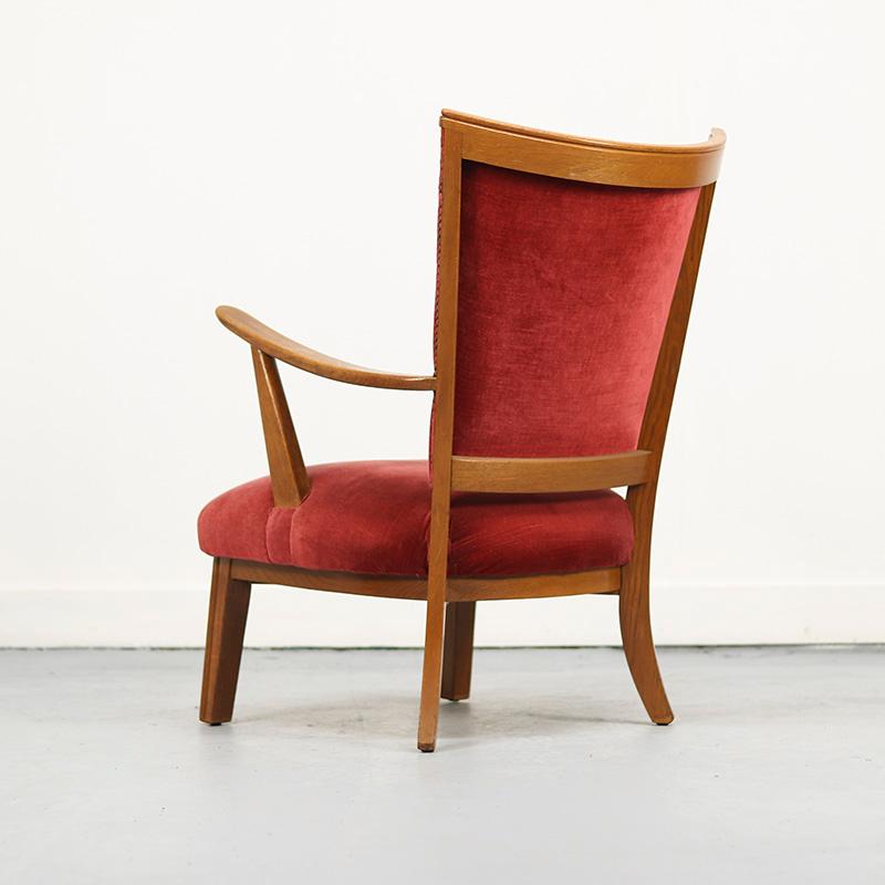 Vintage Lounge Chairs with Oak Frames, 1950s, Set of 2 im Angebot 3