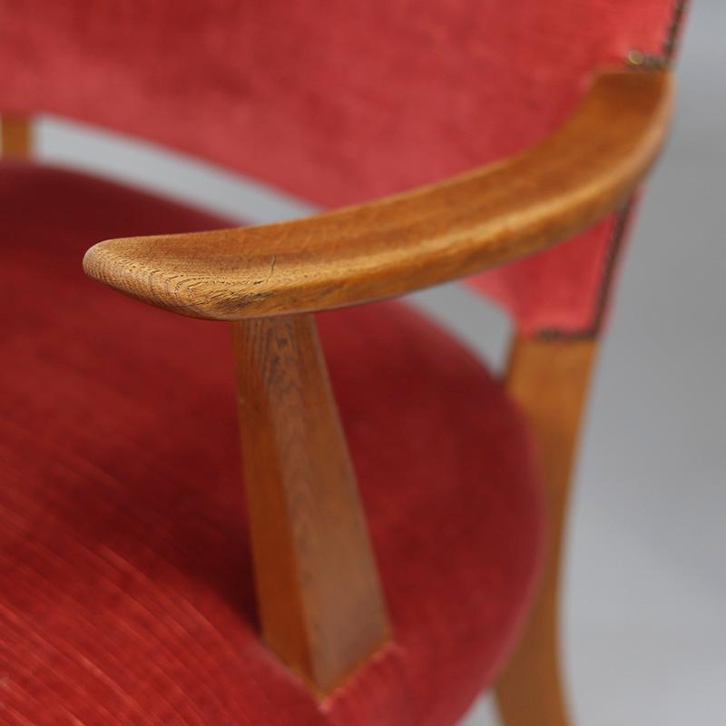 Vintage Lounge Chairs with Oak Frames, 1950s, Set of 2 im Angebot 7