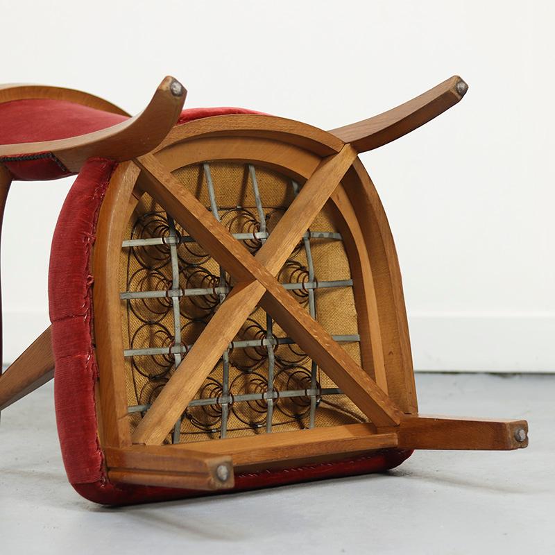 Vintage Lounge Chairs with Oak Frames, 1950s, Set of 2 im Angebot 8