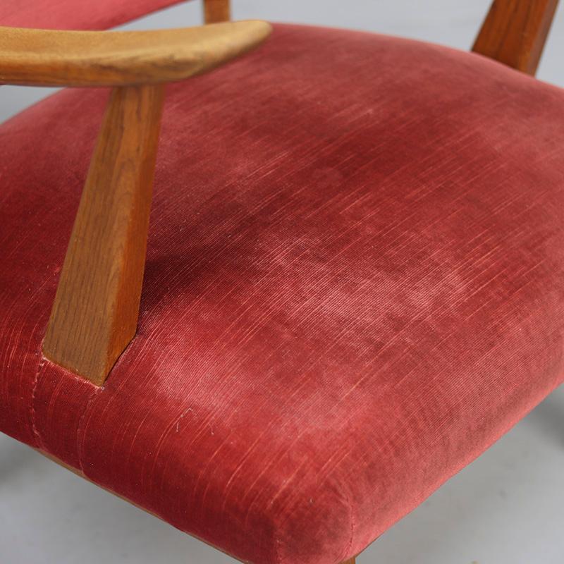 Vintage Lounge Chairs with Oak Frames, 1950s, Set of 2 im Angebot 2