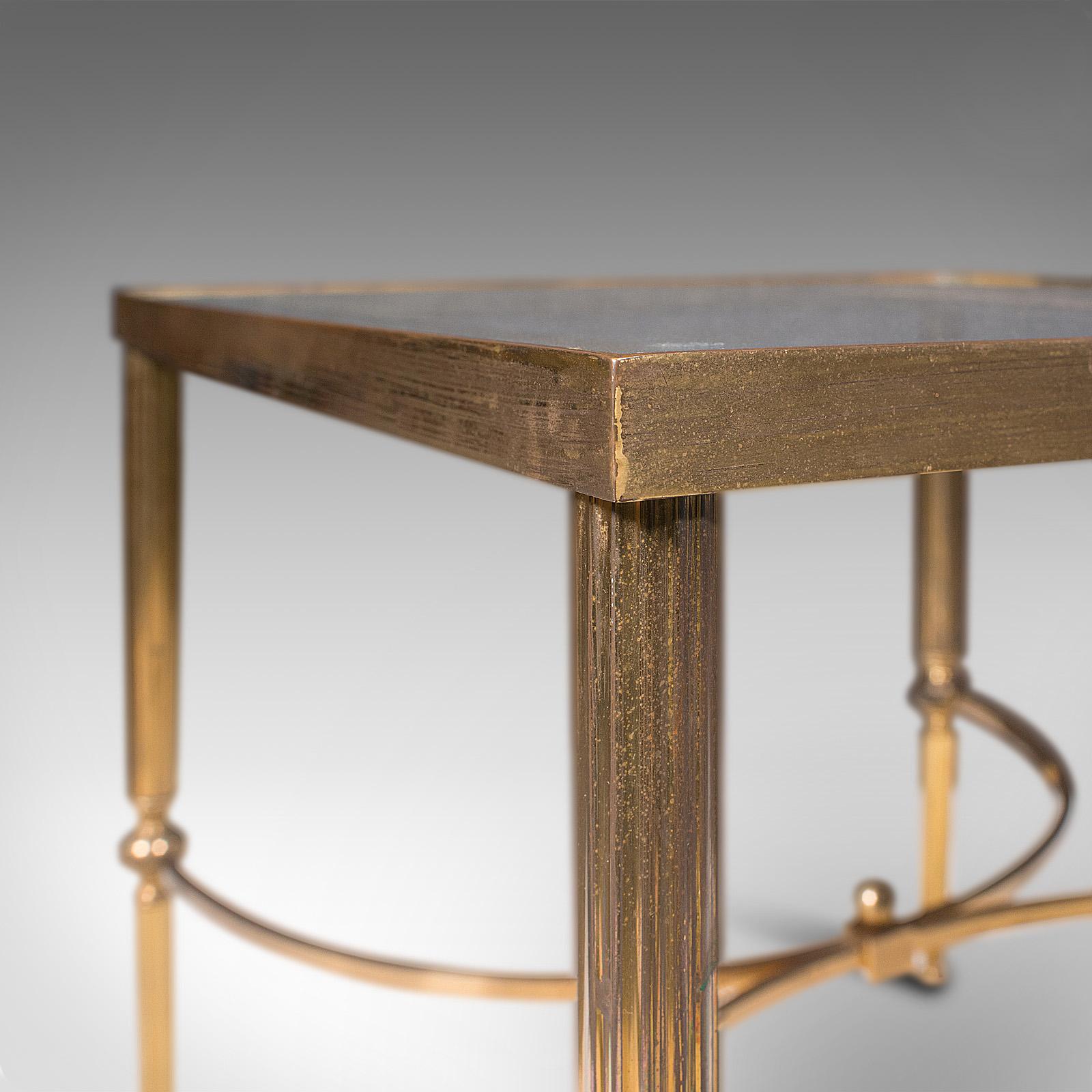 Vintage Lounge Coffee Table, French, Brass, Occasional, Lamp, Late 20th Century For Sale 5