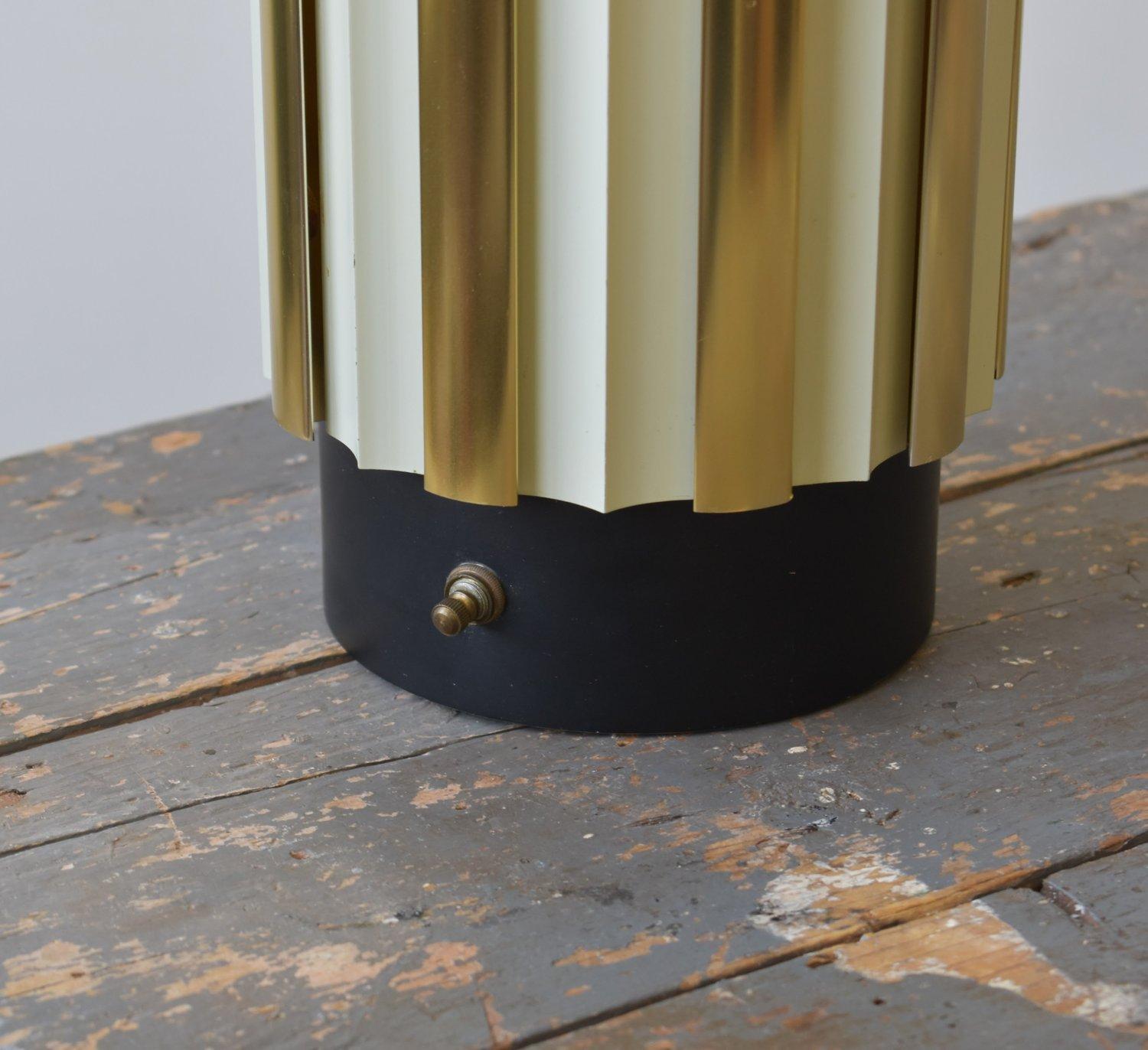 Vintage Louvered Metal Lamp Attributed to Gerald Thurston for Lightolier, 1960s For Sale 7