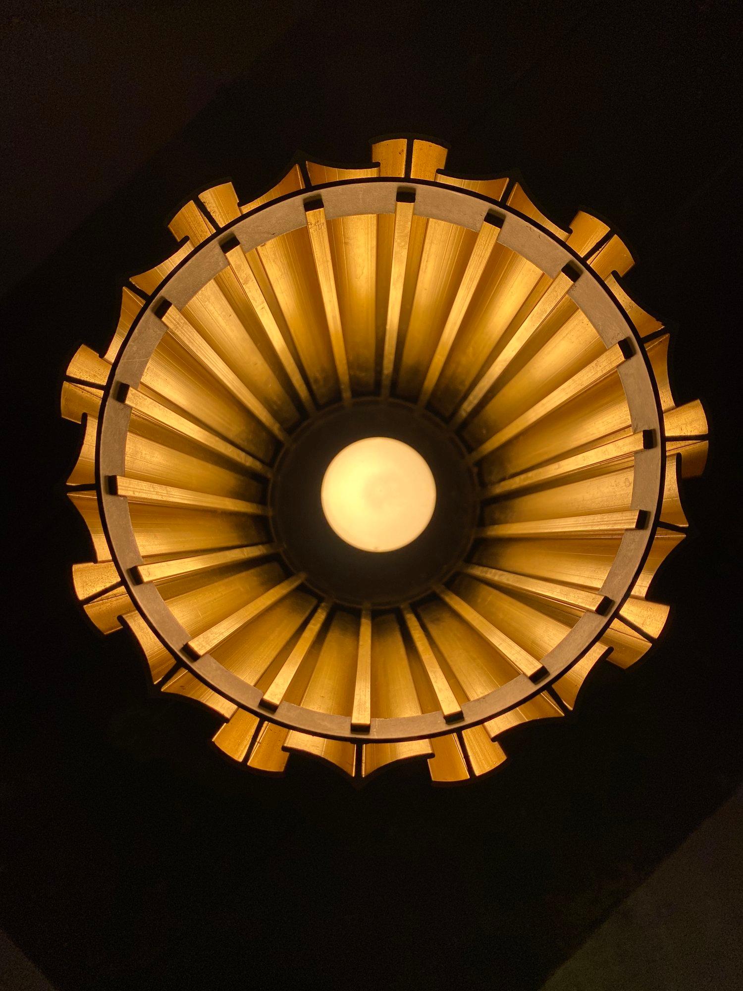 Lampe vintage en métal bouclé attribuée à Gerald Thurston pour Lightolier, années 1960 en vente 1