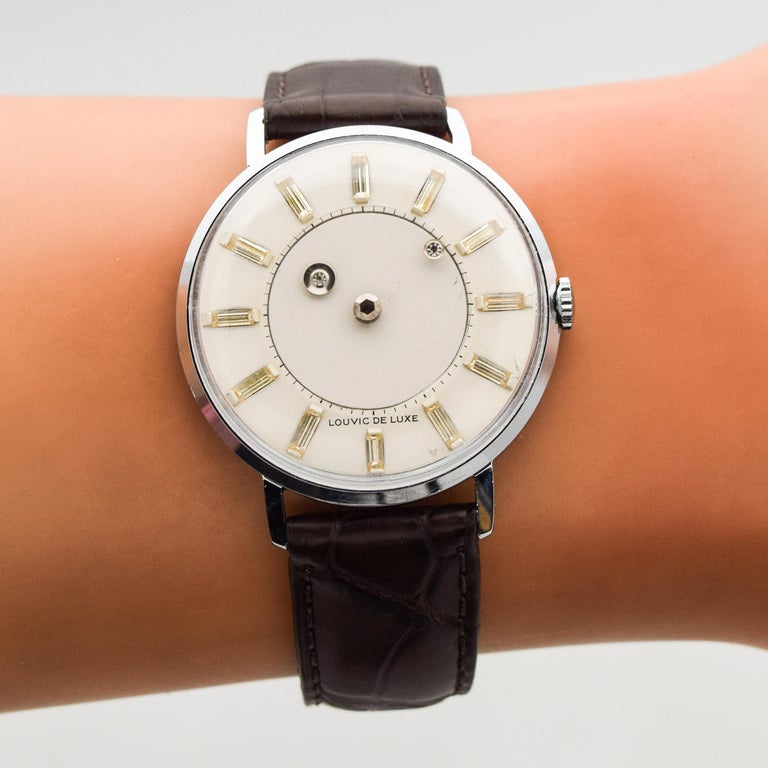 Or Blanc Diamant Montre Fine Femme Vintage Louvic Deluxe Mystery