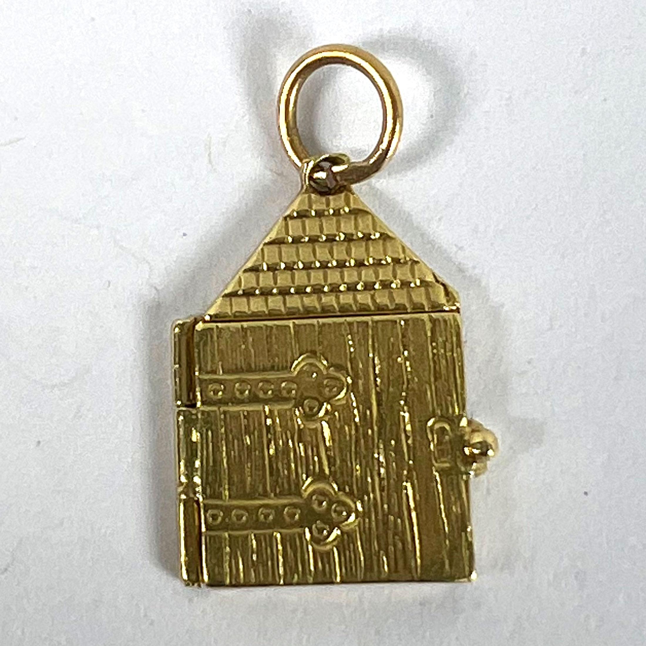Ciondolo con cuore d'amore d'epoca che apre la porta, smaltato in oro giallo 18 carati in vendita 11