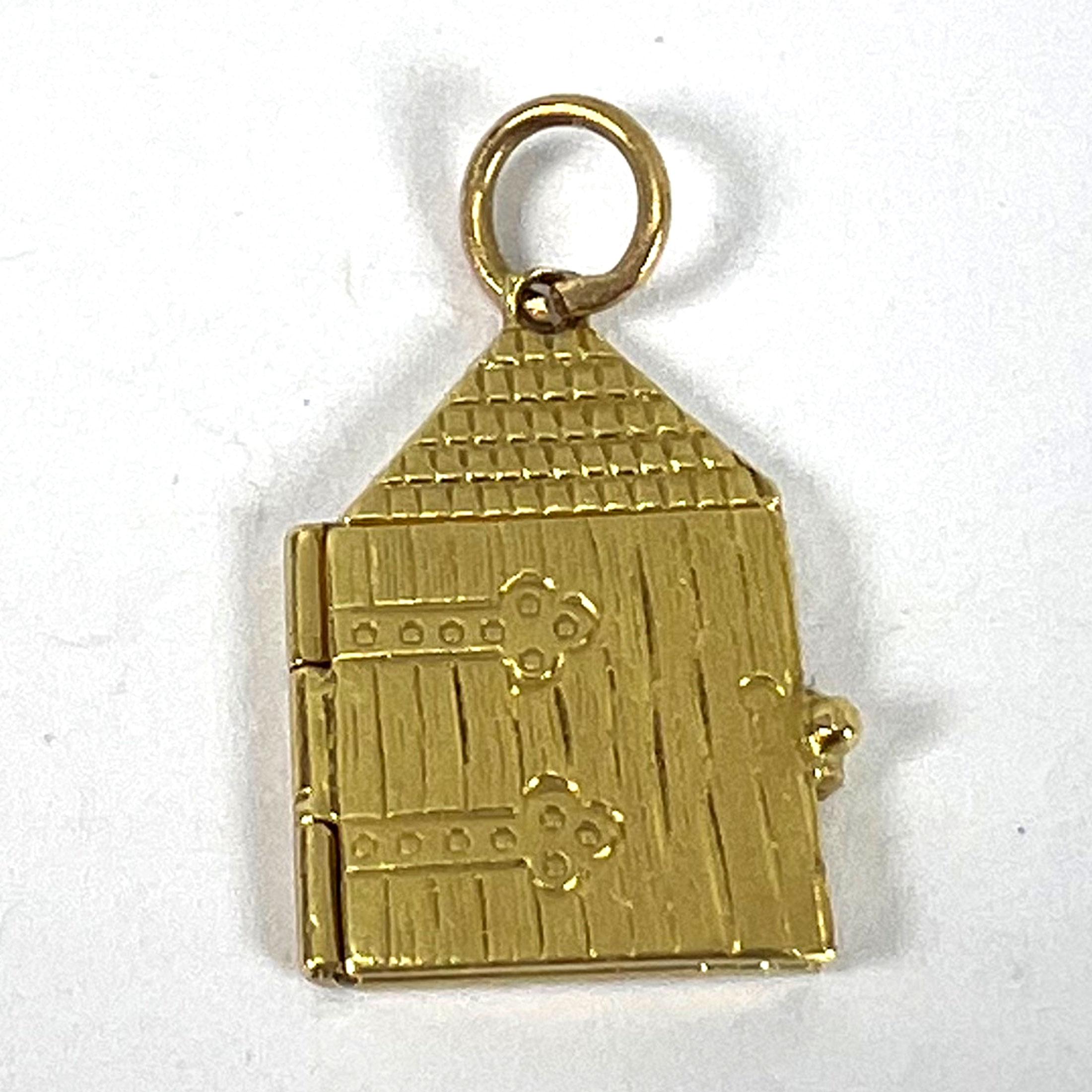 Ciondolo con cuore d'amore d'epoca che apre la porta, smaltato in oro giallo 18 carati in vendita 12