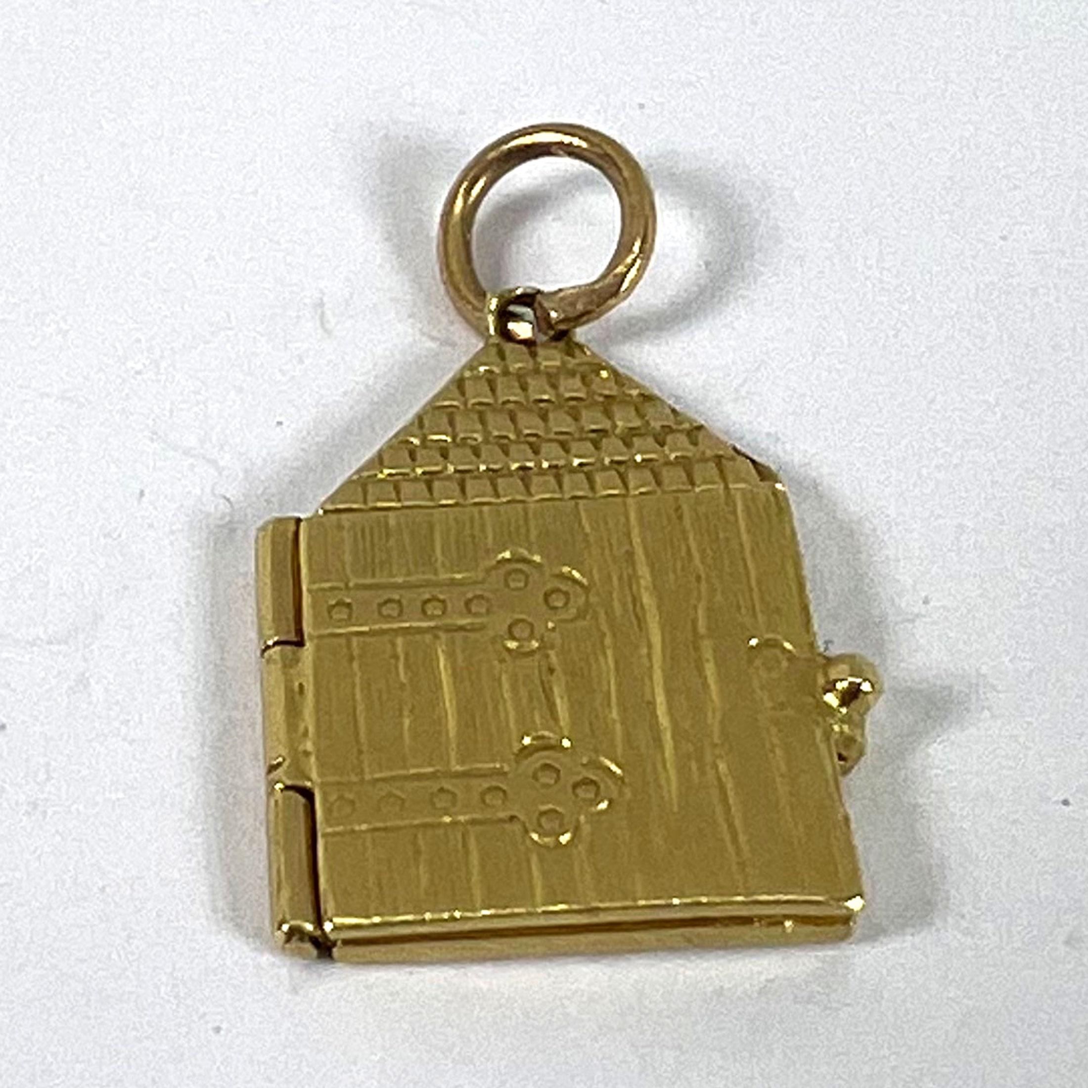Ciondolo con cuore d'amore d'epoca che apre la porta, smaltato in oro giallo 18 carati in vendita 13