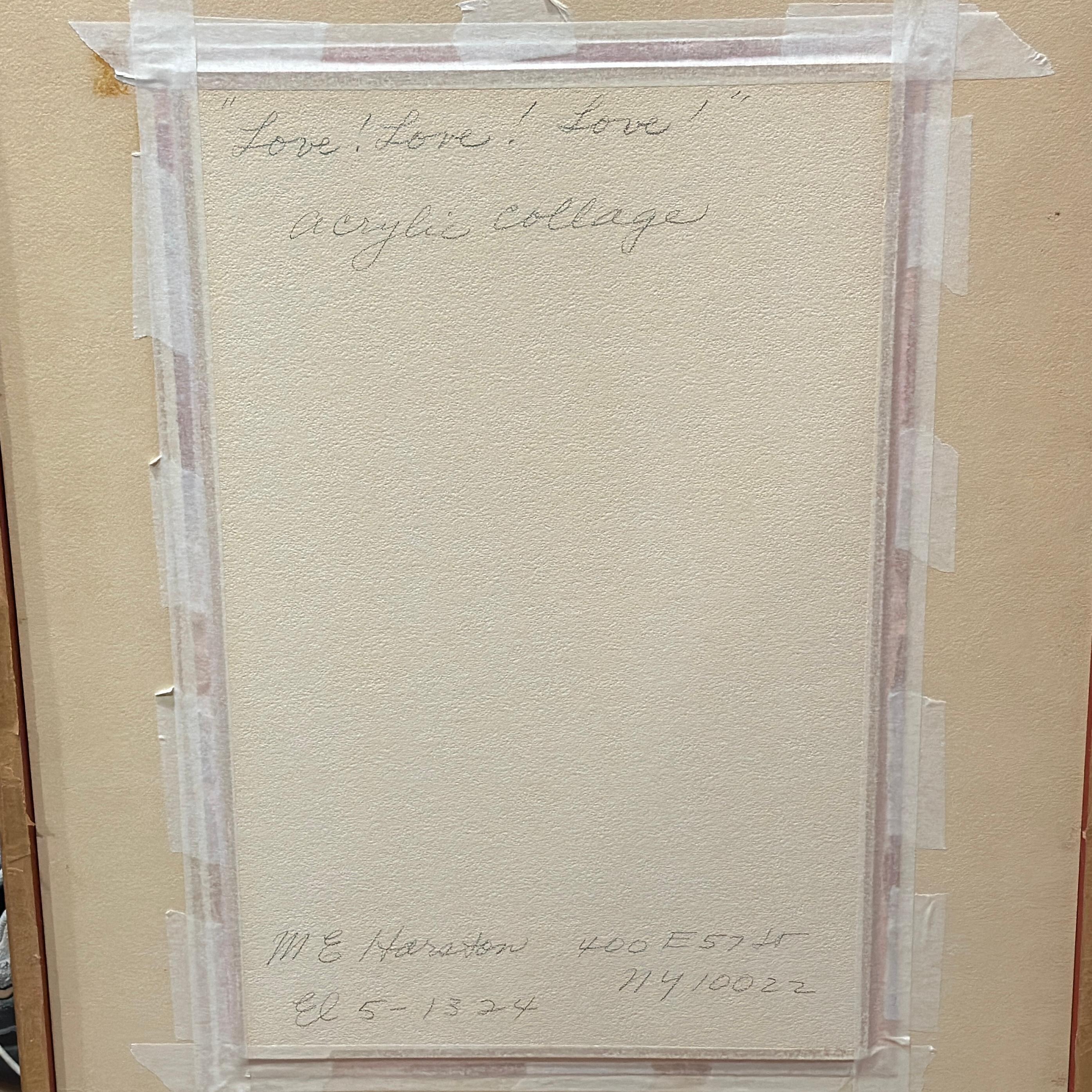 L'amour du vintage ! L'amour ! L'amour ! Peinture acrylique de M.E. Harston dans son cadre d'origine en vente 4
