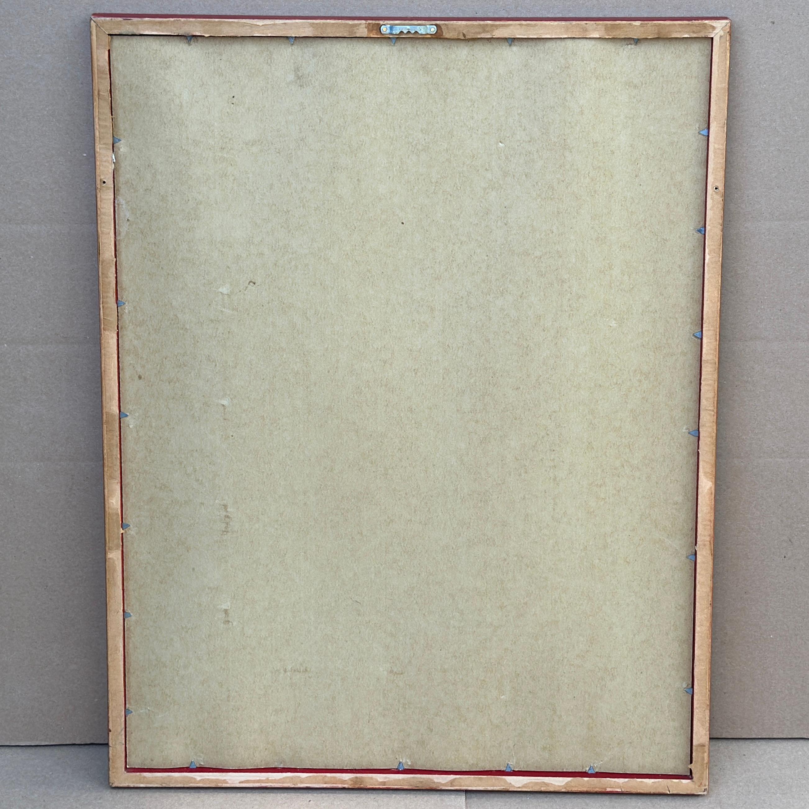 L'amour du vintage ! L'amour ! L'amour ! Peinture acrylique de M.E. Harston dans son cadre d'origine en vente 5