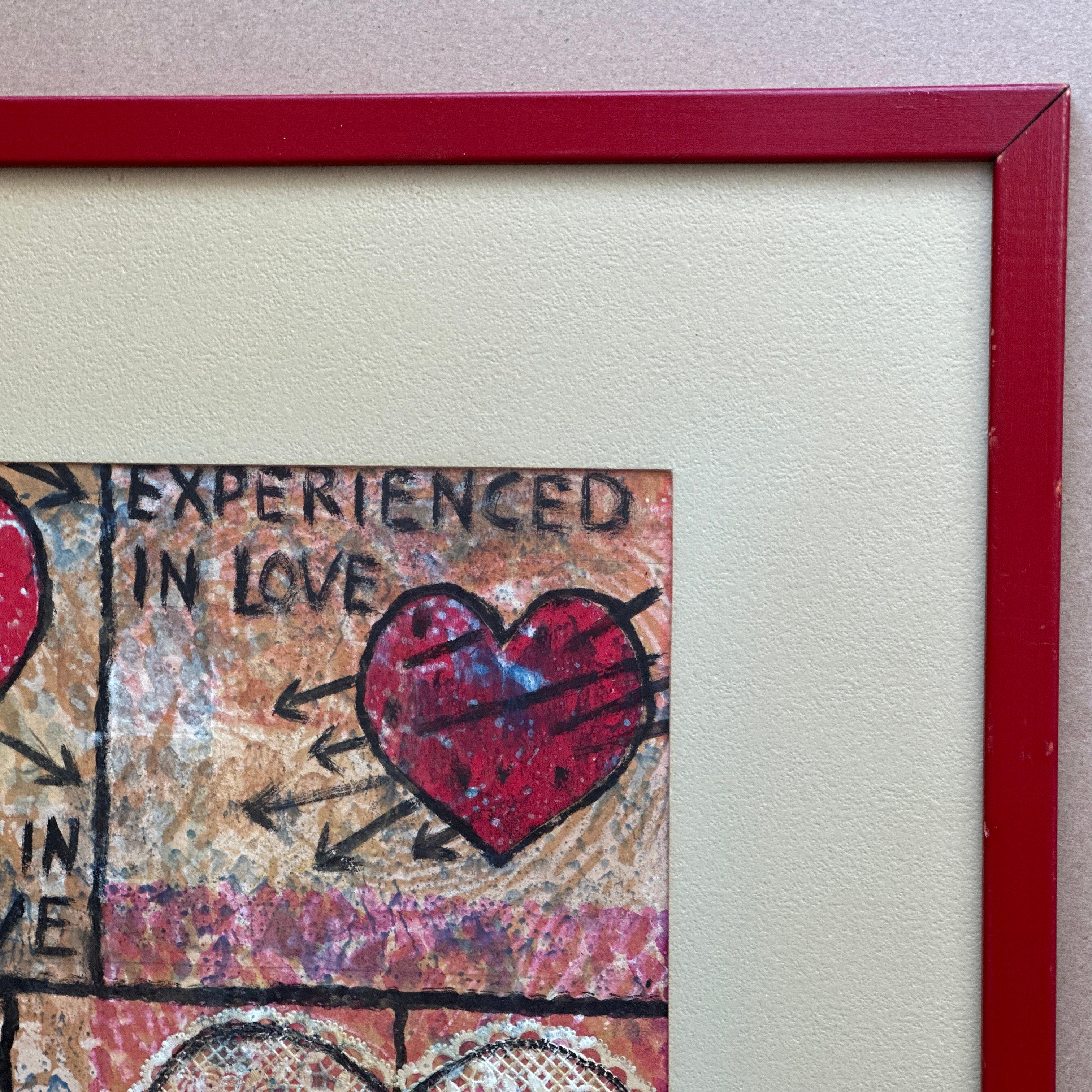 Américain L'amour du vintage ! L'amour ! L'amour ! Peinture acrylique de M.E. Harston dans son cadre d'origine en vente