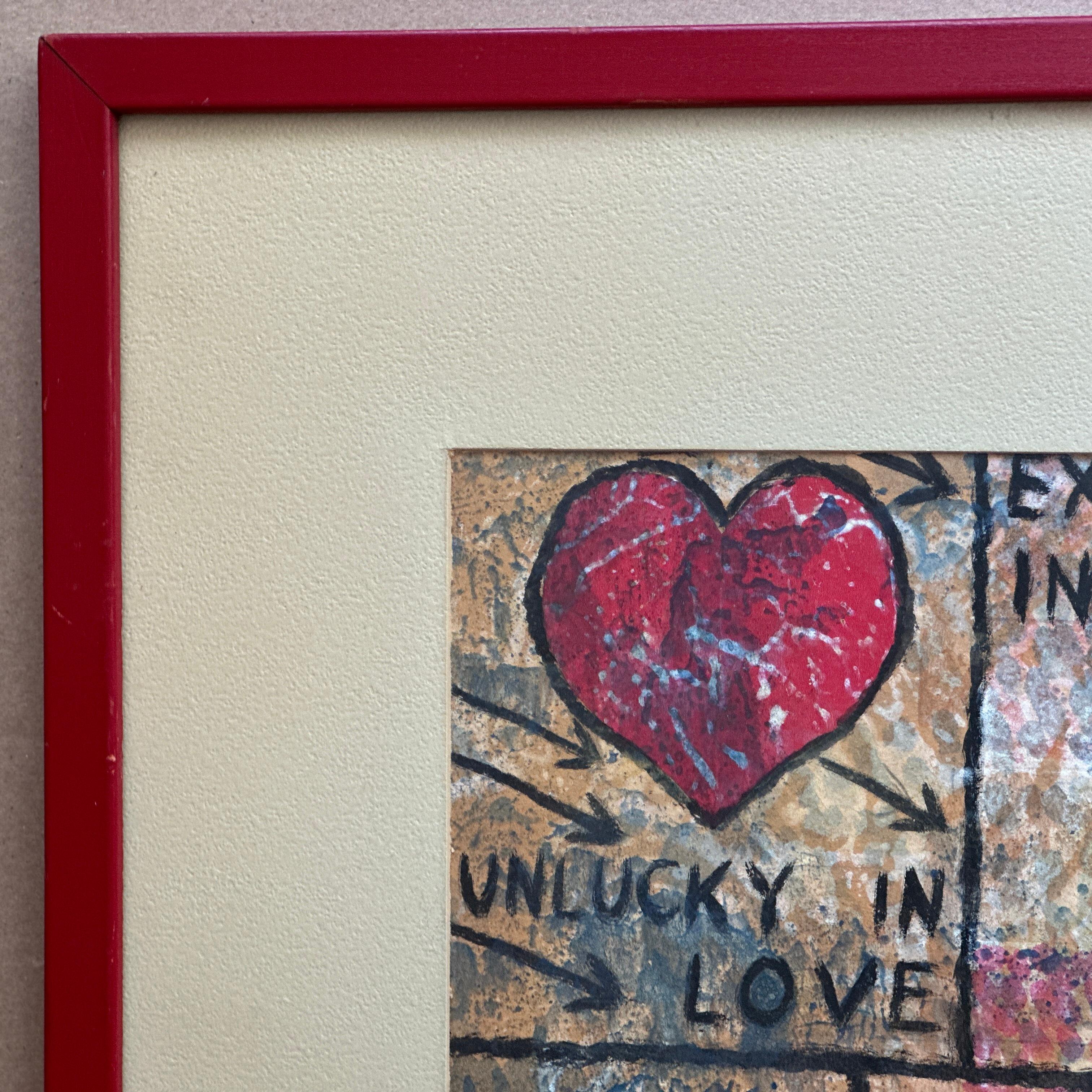 Peint à la main L'amour du vintage ! L'amour ! L'amour ! Peinture acrylique de M.E. Harston dans son cadre d'origine en vente