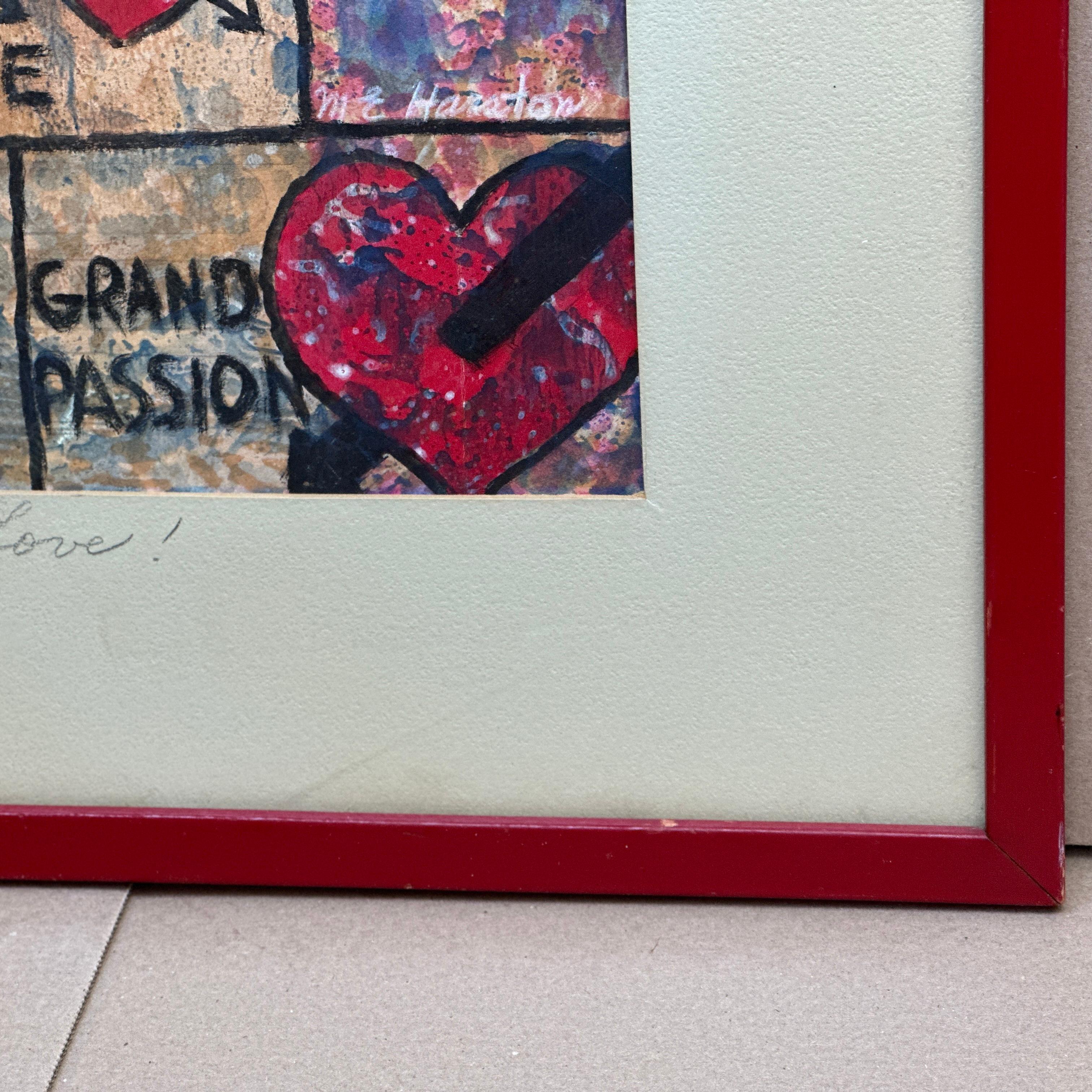 L'amour du vintage ! L'amour ! L'amour ! Peinture acrylique de M.E. Harston dans son cadre d'origine Bon état - En vente à West Chester, PA