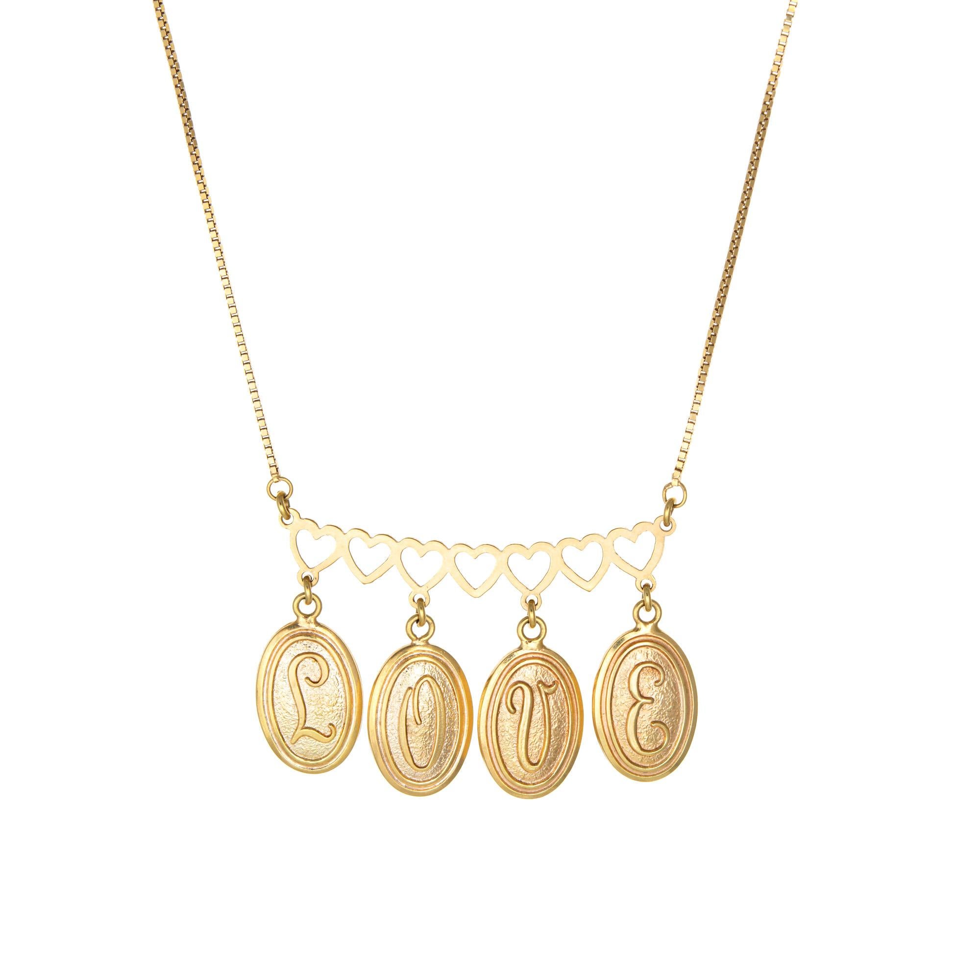 Vintage Love Necklace 18k Yellow Gold 17