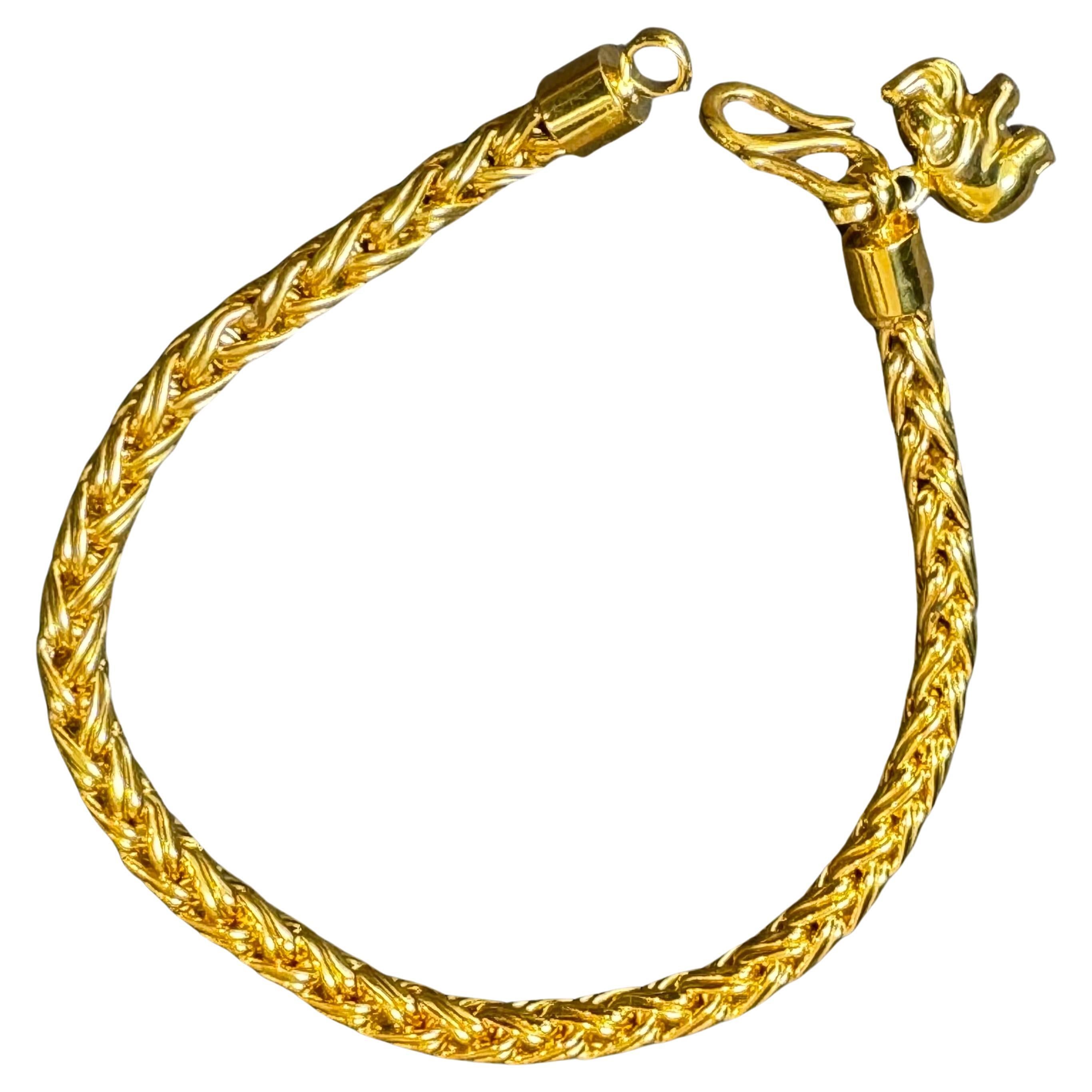 Vintage Love Nest Yellow Gold  Woven Bracelet in 18 Kt Yellow Gold