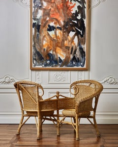 Vintage Loveseat in Rattan, Italy, 1970