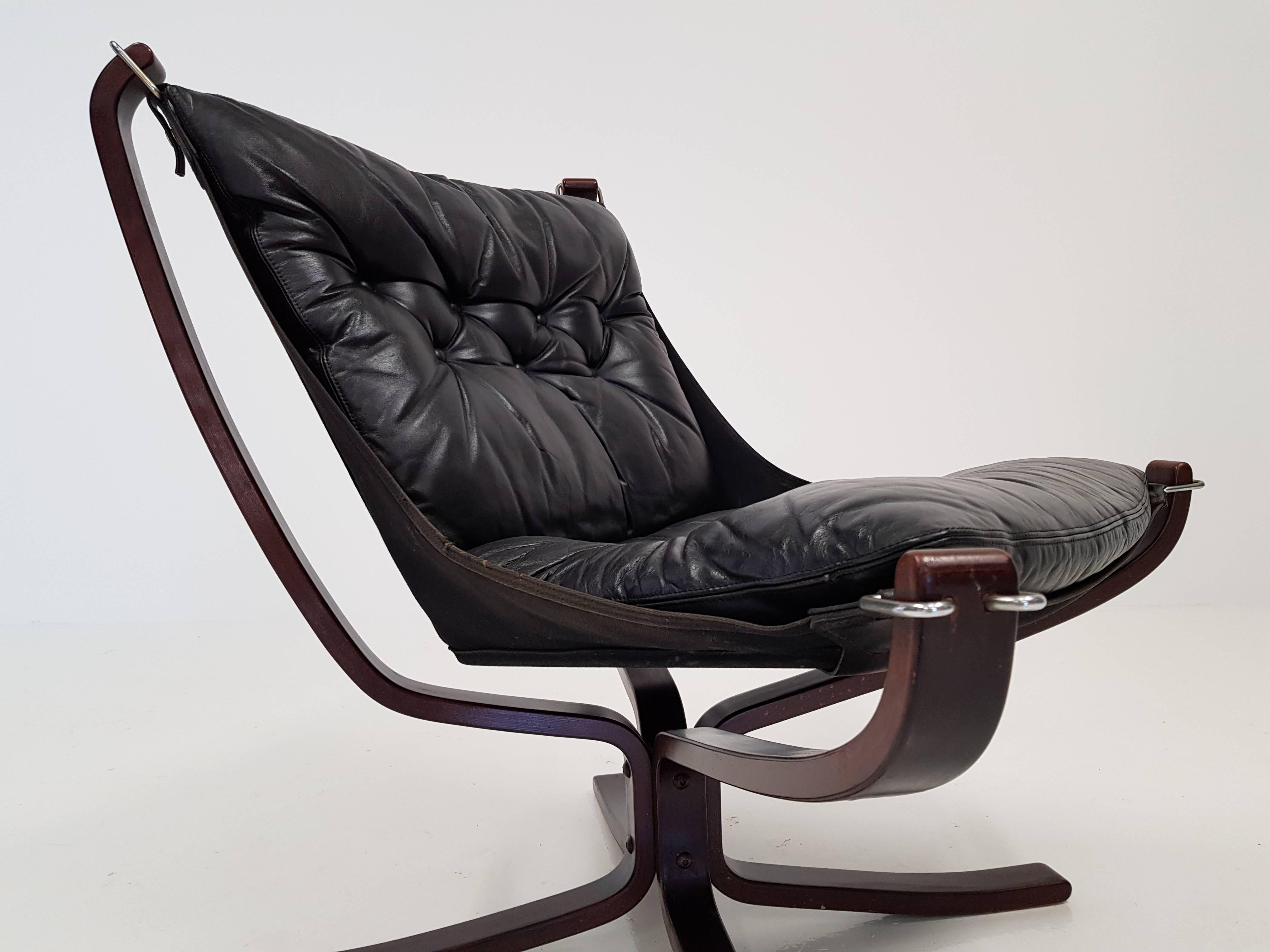 Vintage Low-Backed X-Framed Sigurd Ressell Designed Falcon Chair, 1970s 2