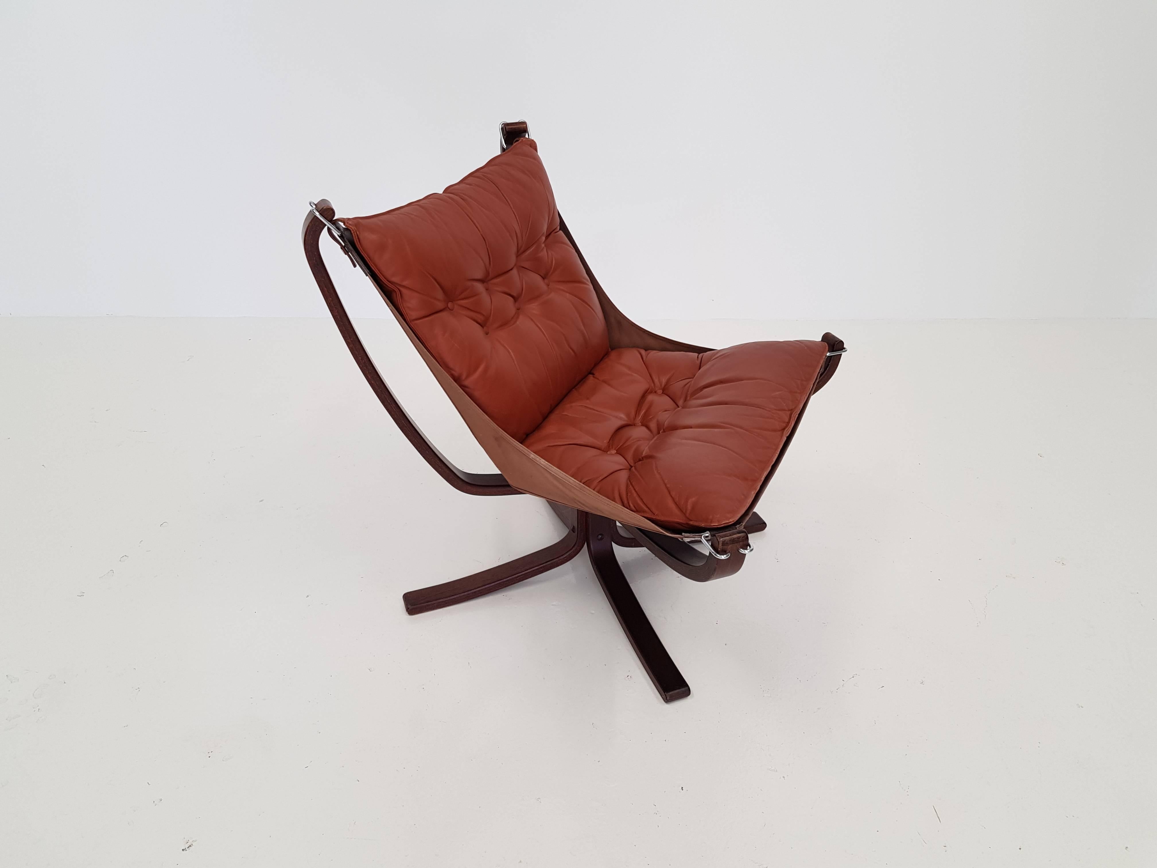 20th Century Vintage Low-Backed X-Framed Sigurd Ressell Designed Falcon Chair, 1970s