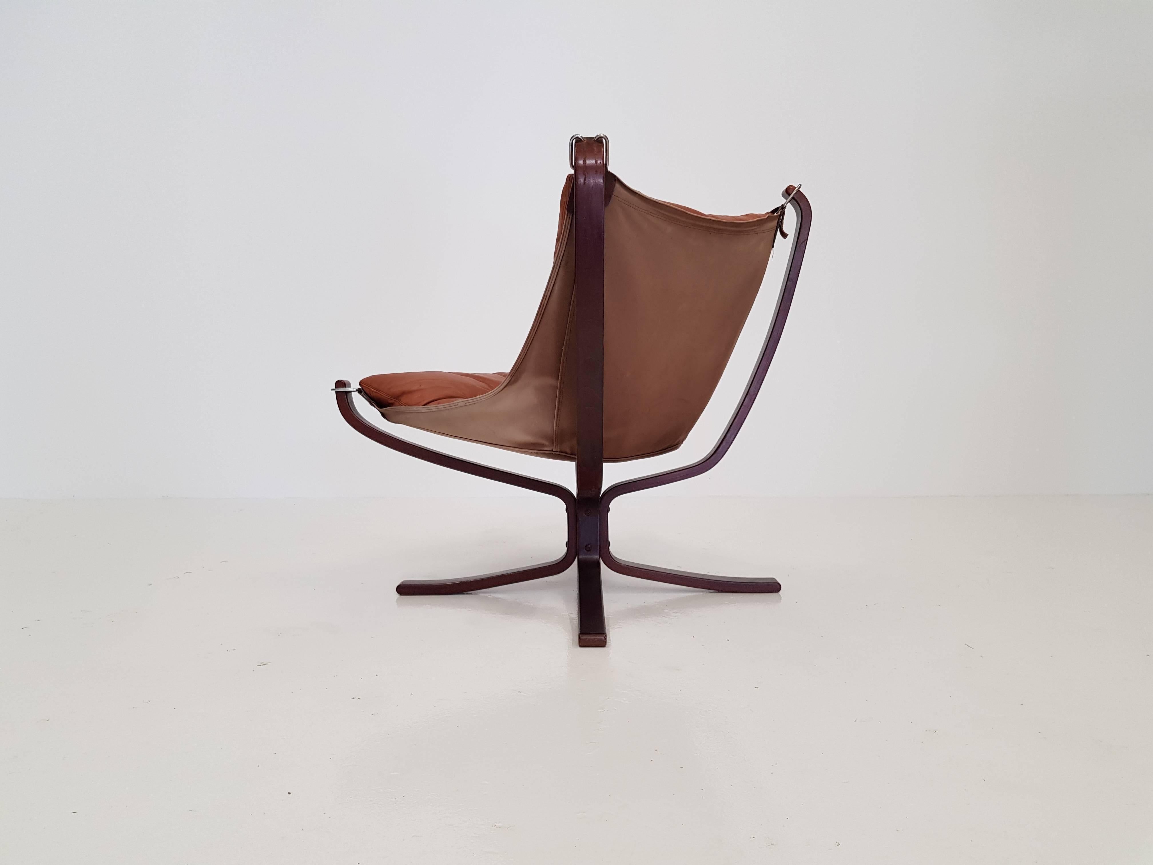20th Century Vintage Low-Backed X-Framed Sigurd Ressell Designed Falcon Chair, 1970s