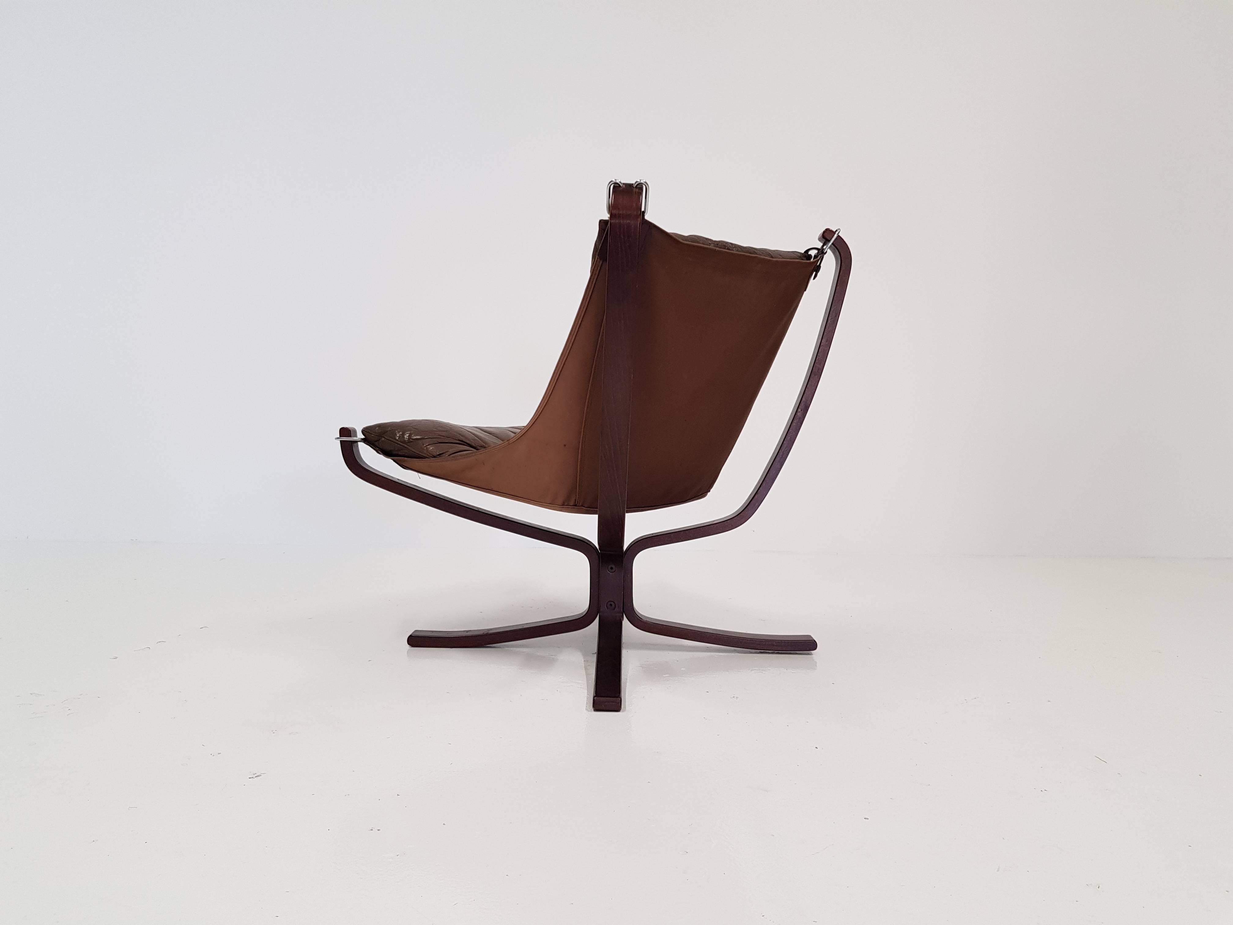 Beech Vintage Low-Backed X-Framed Sigurd Ressell Designed Falcon Chair, 1970s