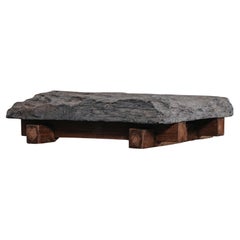 Vintage Low Bluestone Table From France, Circa 1900