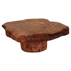 Vintage Low Live Edge Coffee Table From France, Circa 1960