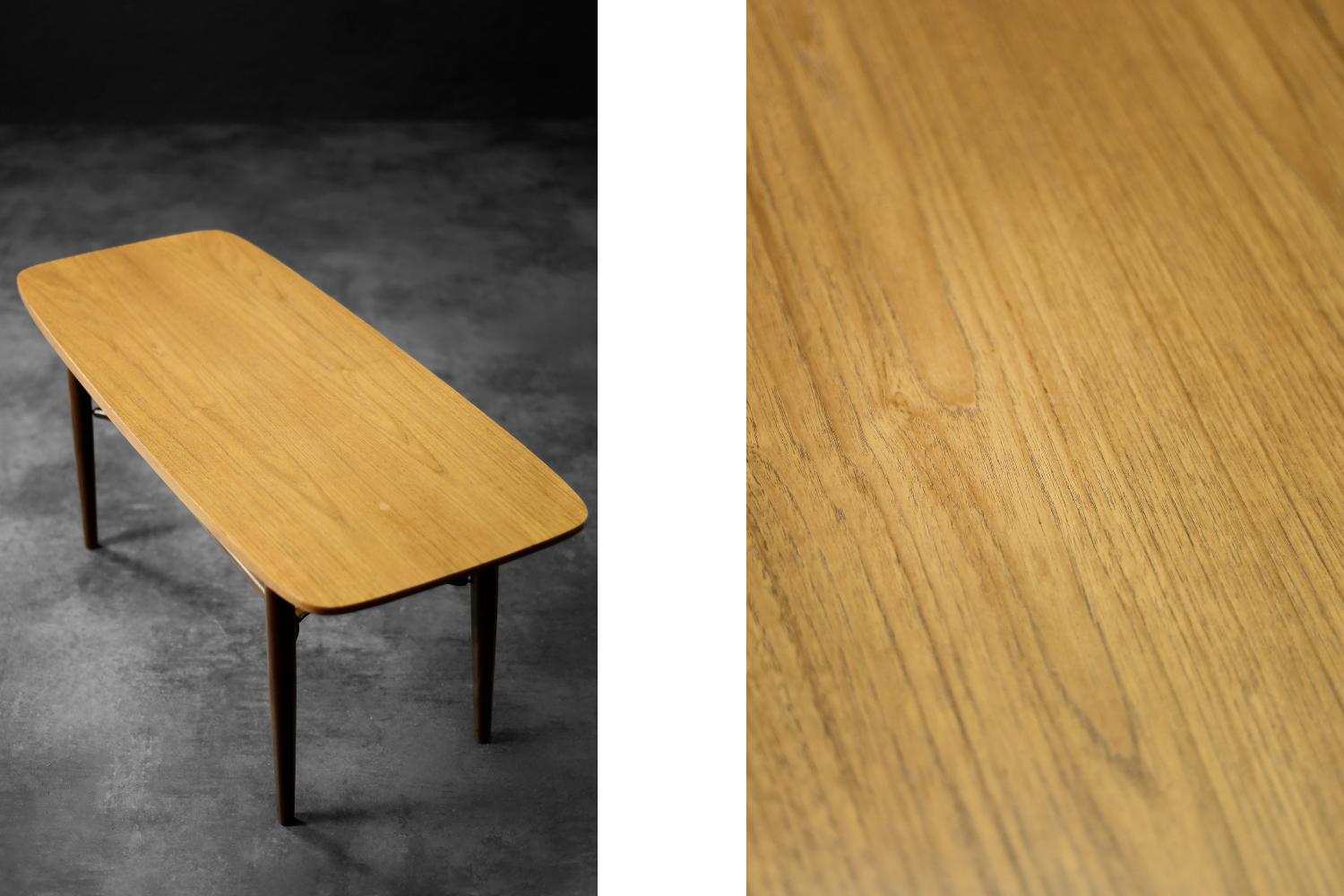 Vintage Low Mid-Century Danish Modern Hyggebord 55 Coffee Table Teak with Shelf en vente 3