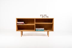 Vintage Low Oak Bookcase / TV Stand, Denmark, 1960s