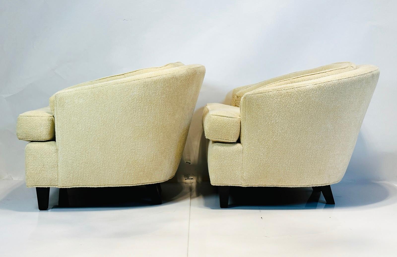 American Vintage Low Profile Barrel Chairs, USA 1970's For Sale
