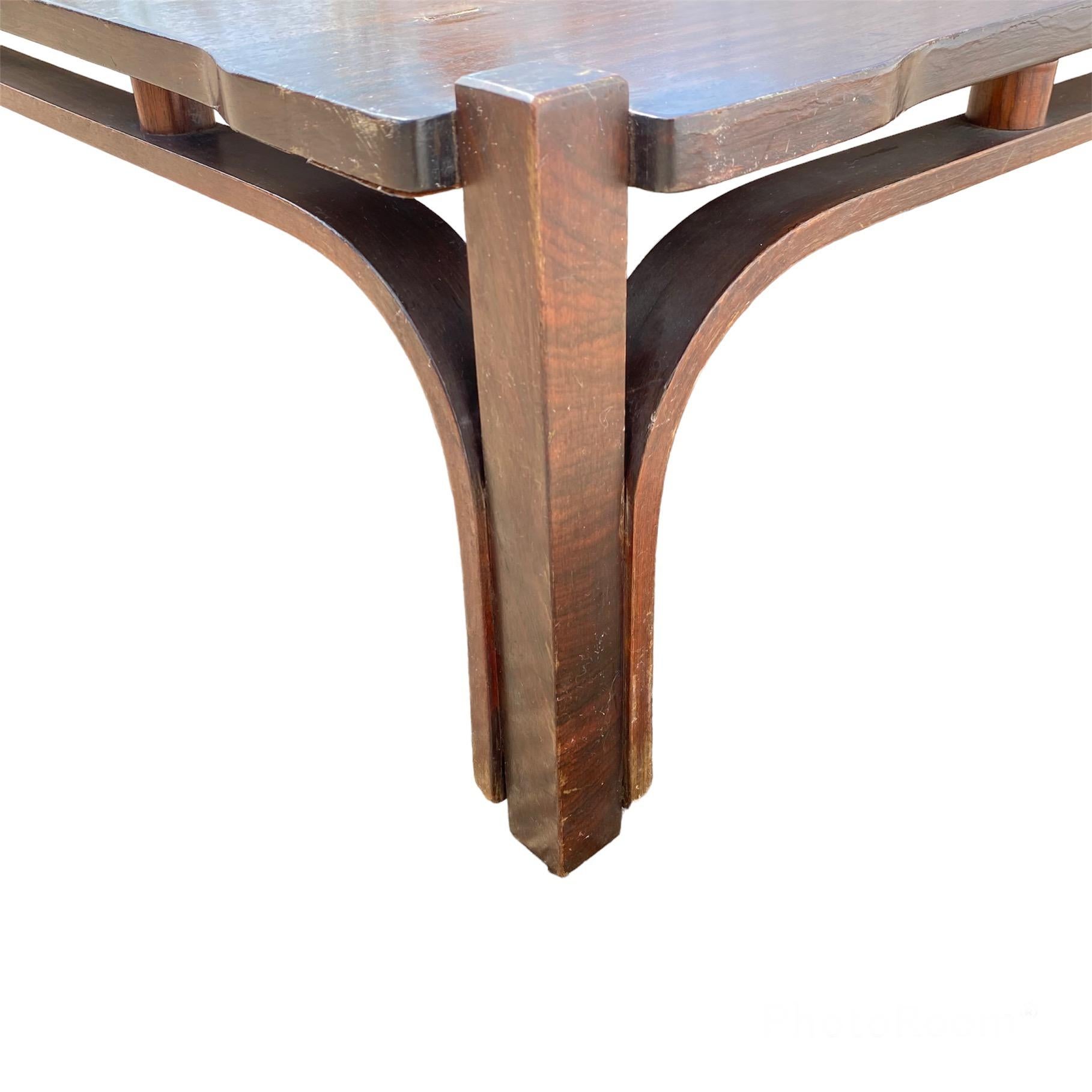 Vintage Low Table in Walnut Designed Tito Agnoli for Cinova In Fair Condition In Conversano, IT