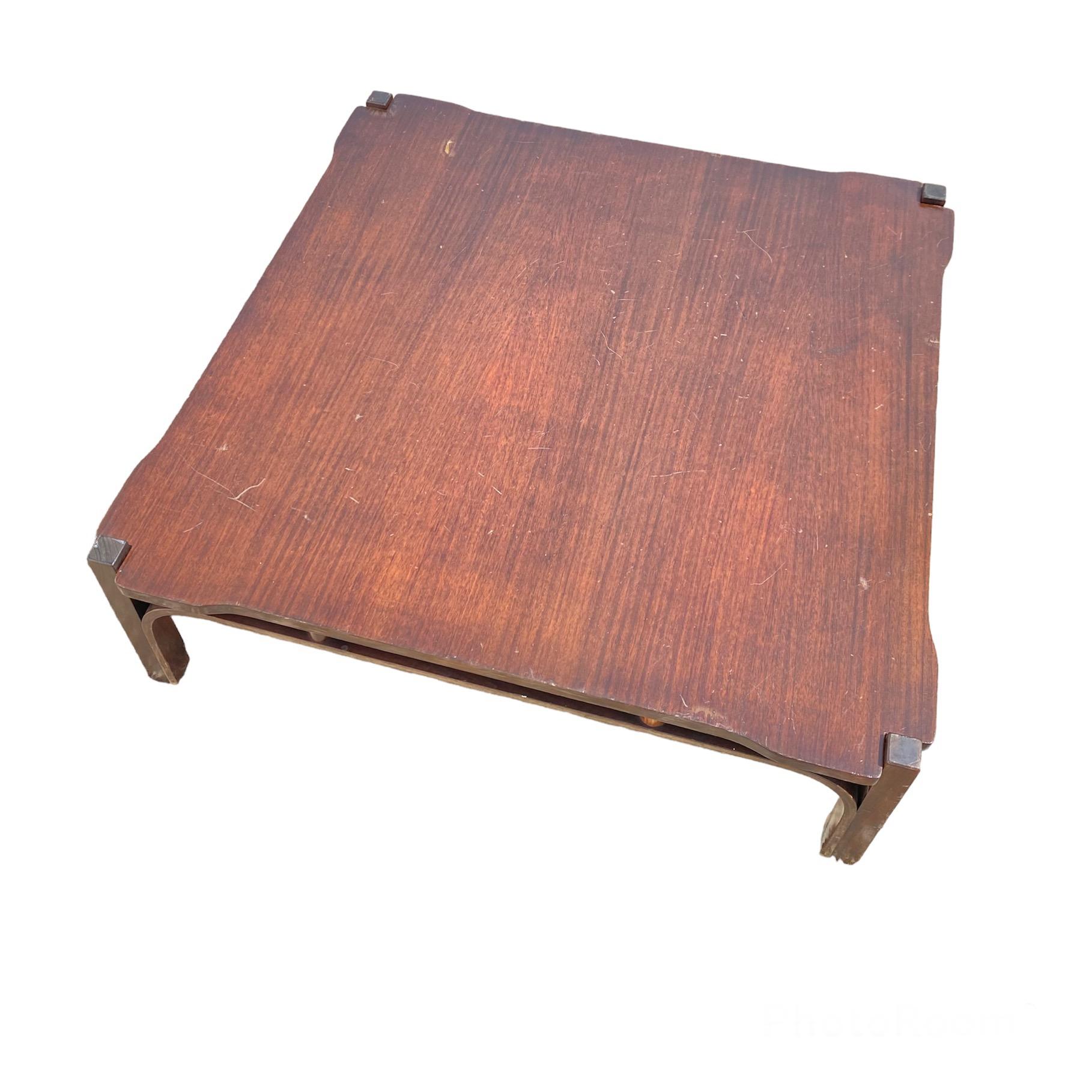 Vintage Low Table in Walnut Designed Tito Agnoli for Cinova 3