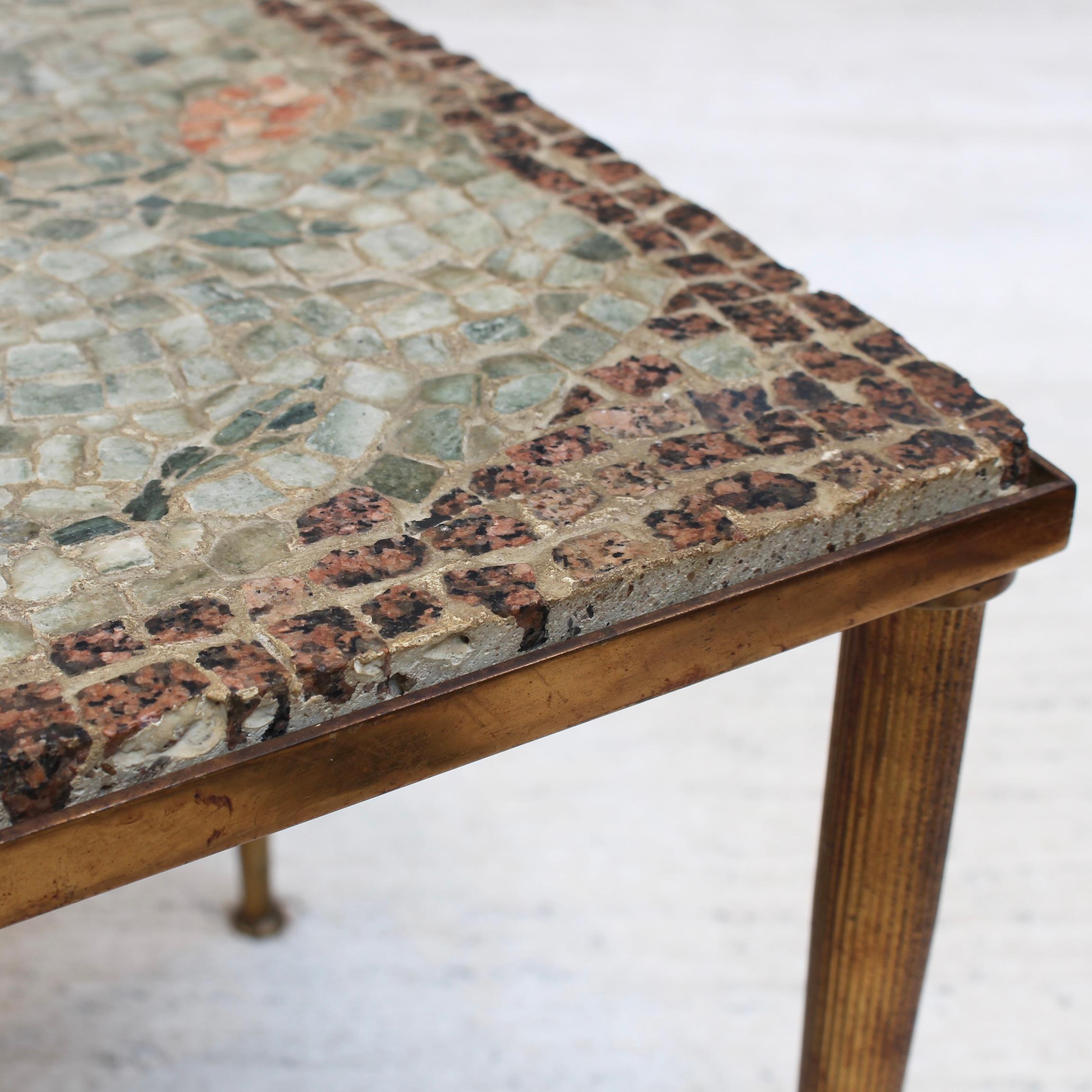 Vintage Low Table with Italian Style Mosaic Top, 'circa 1950s' For Sale 9