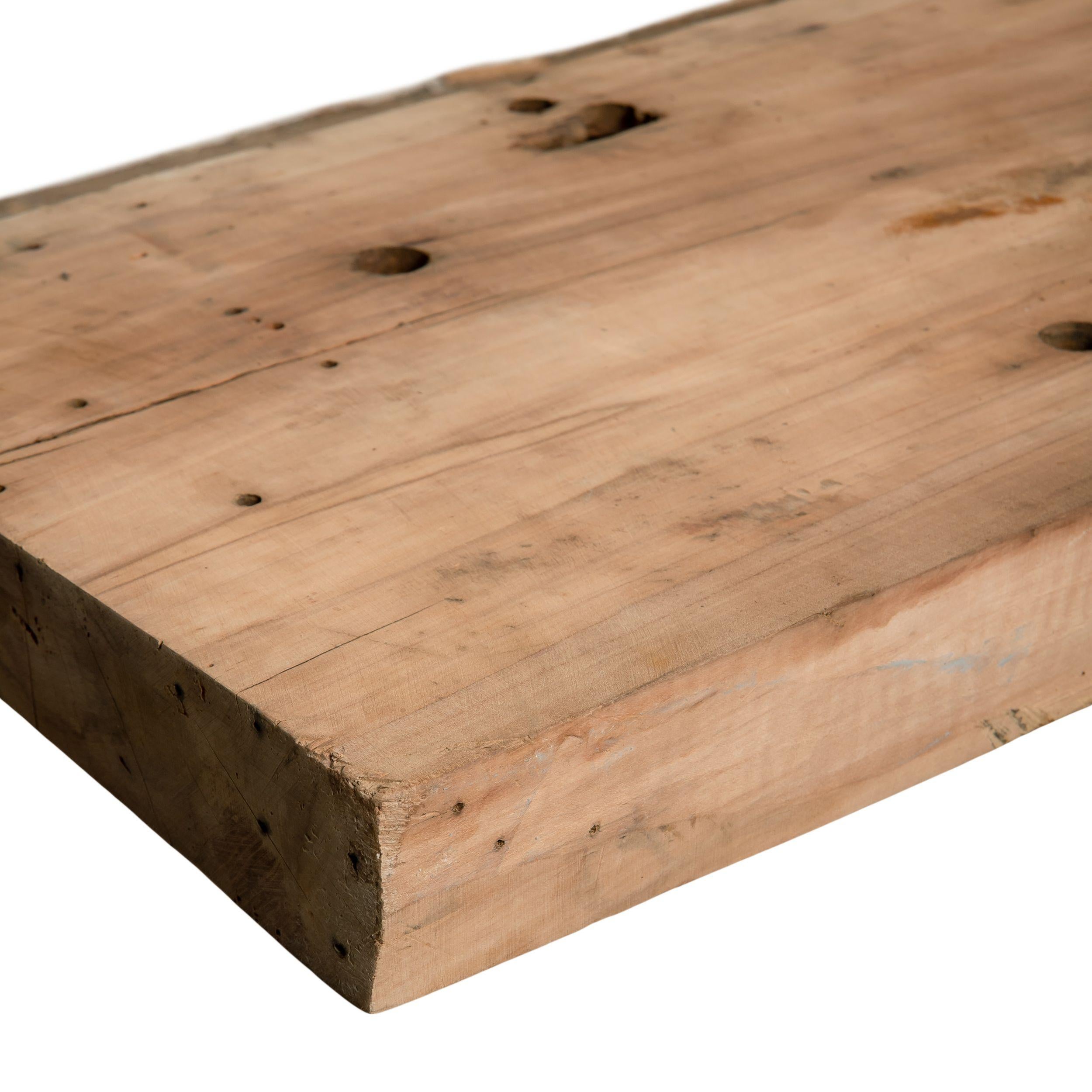 French Vintage Low Wood Coffee Table For Sale