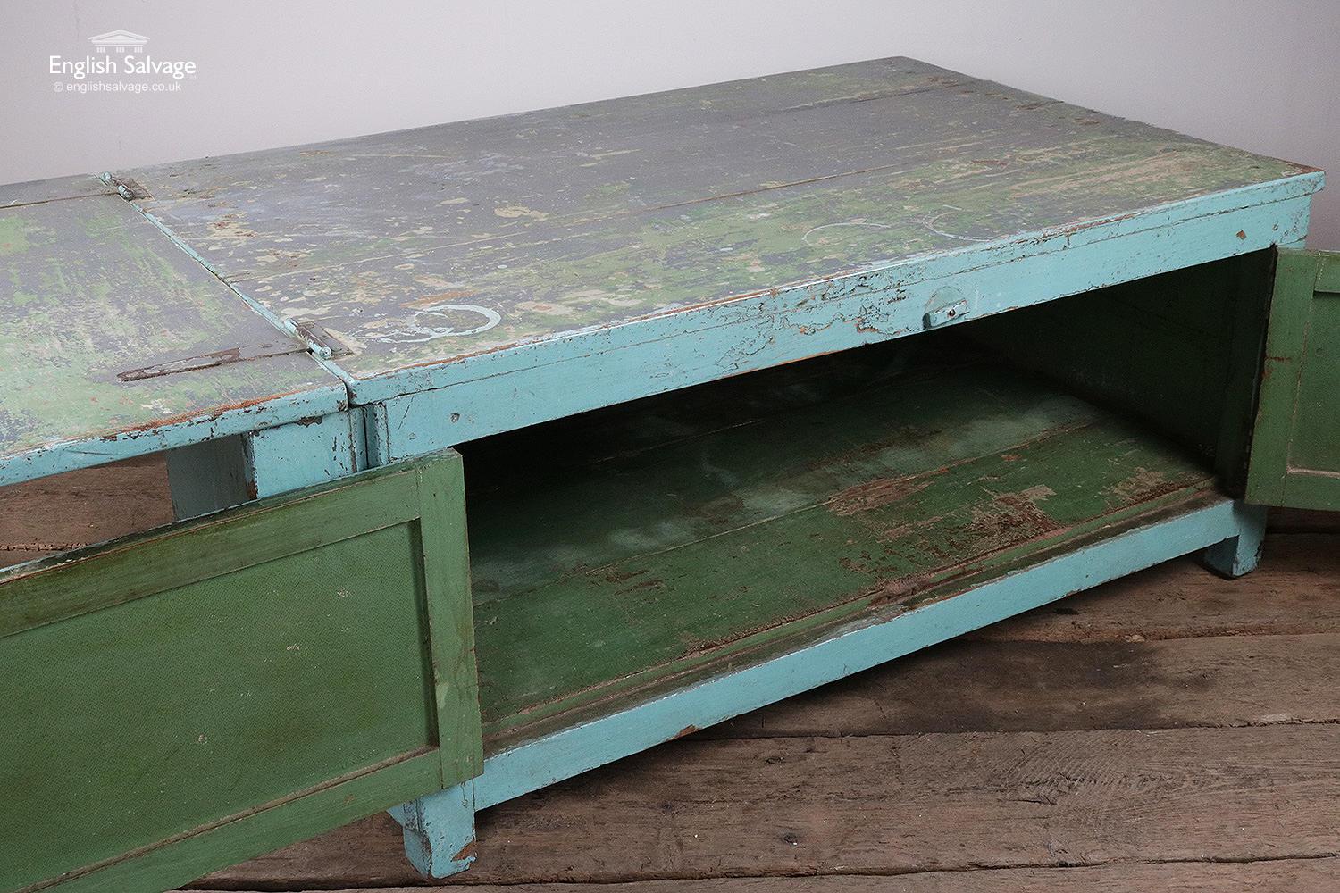 Vintage Low Wooden Storage Cabinet, 20th Century In Good Condition For Sale In London, GB