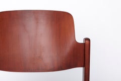 Vintage Lübke Stacking Chair, 1970s German Design, Dark Beech Wood & Mustard Uph