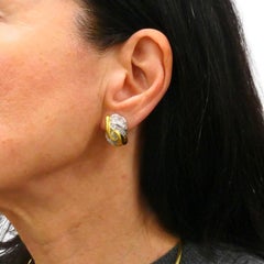 Pendientes de diamantes vintage Luca Carati Oro 18k Estate Jewelry