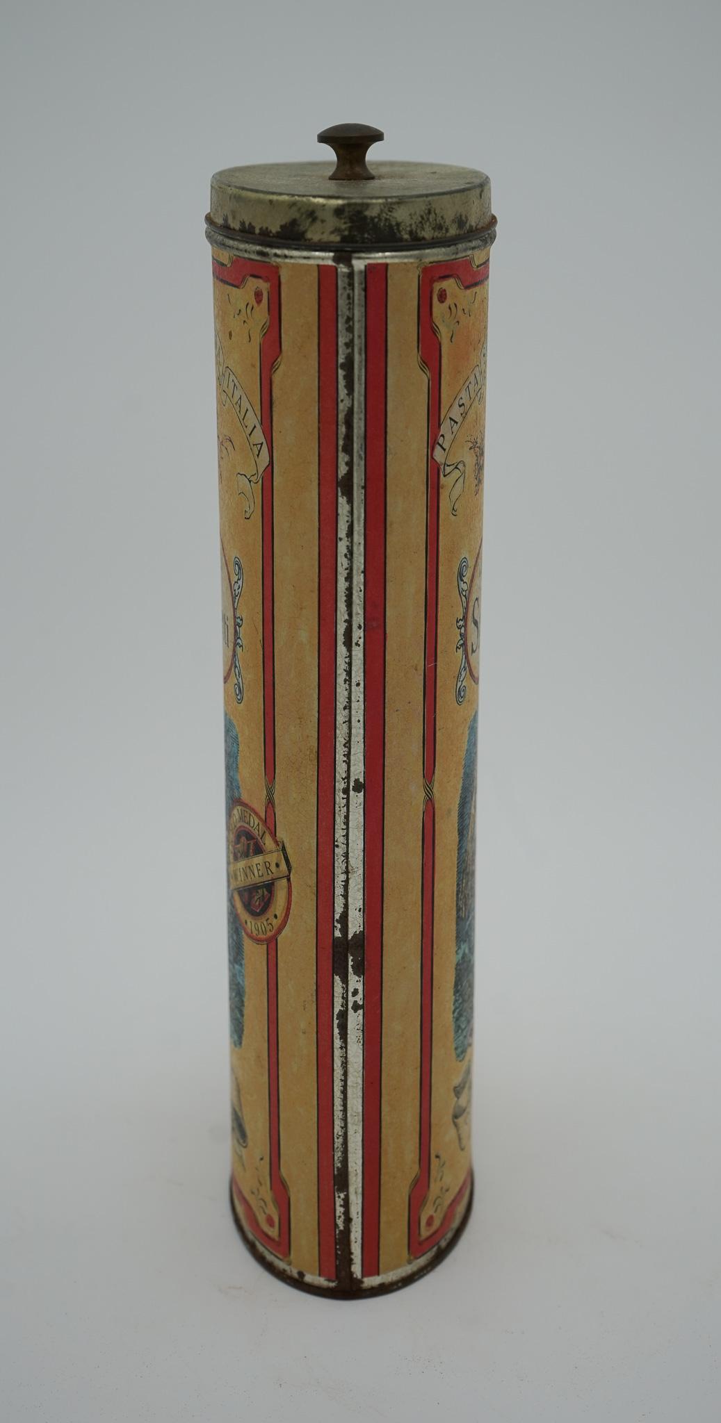 VINTAGE LUCE DECIELO ITLAIAN SPAGHETTI TIN MUY DECORATiVE siglo XX en venta
