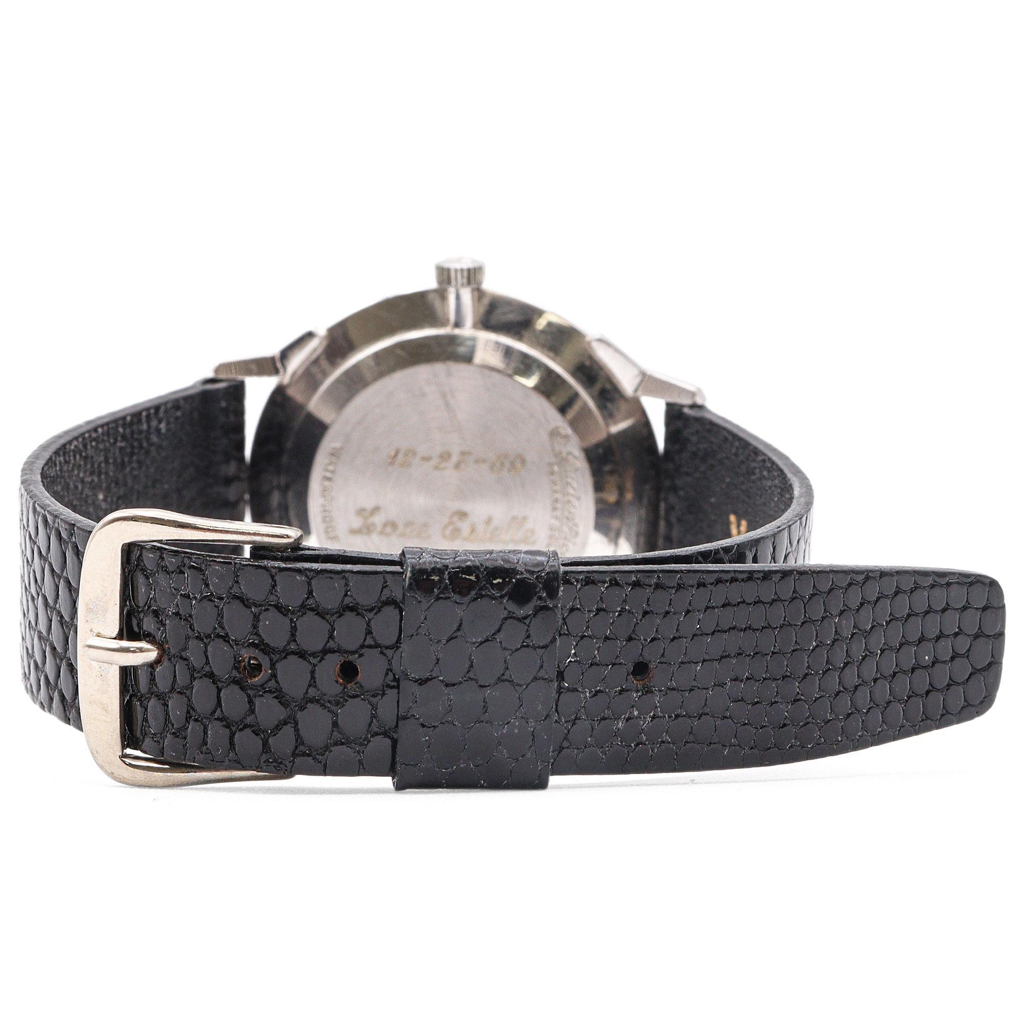 Montre Vintage Lucien Piccard pour homme en or blanc 14k Pour hommes en vente