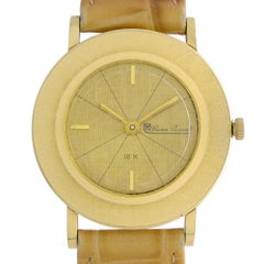 Vintage Lucien Piccard 18k Yellow Gold Manual Wind Mens Watch