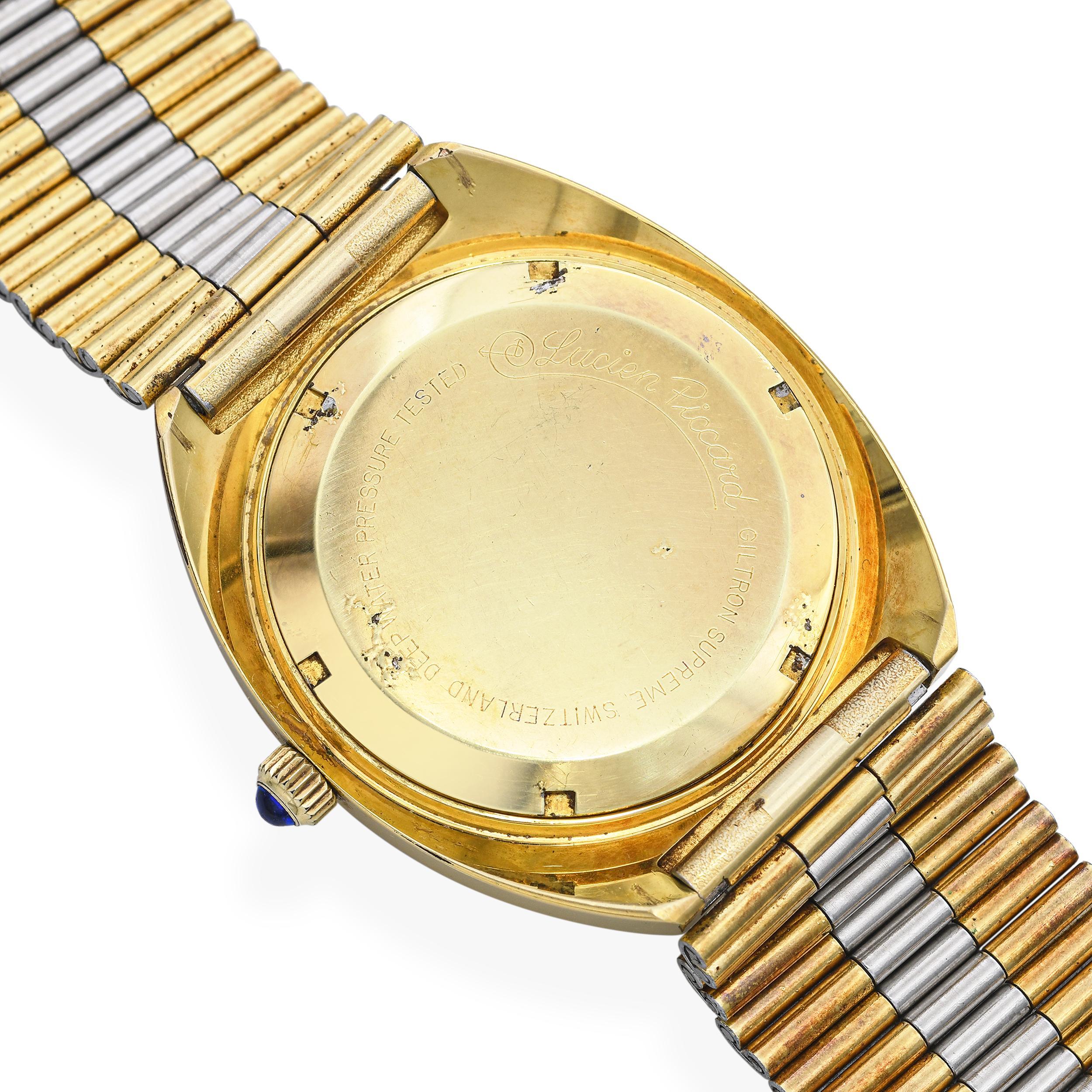 De los hombres Reloj automático de hombre Vintage Lucien Piccard World Time Map Seashark en venta