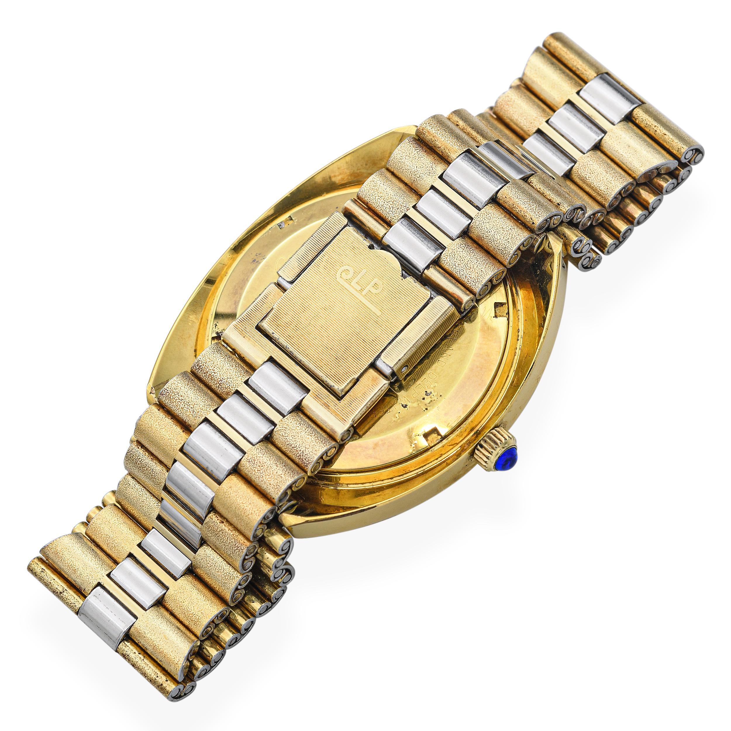 Reloj automático de hombre Vintage Lucien Piccard World Time Map Seashark en venta 1