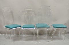 Vintage Lucite Acrylic Mid Century Sculptural Dining Table & 4 Chairs - 5 Pc Set